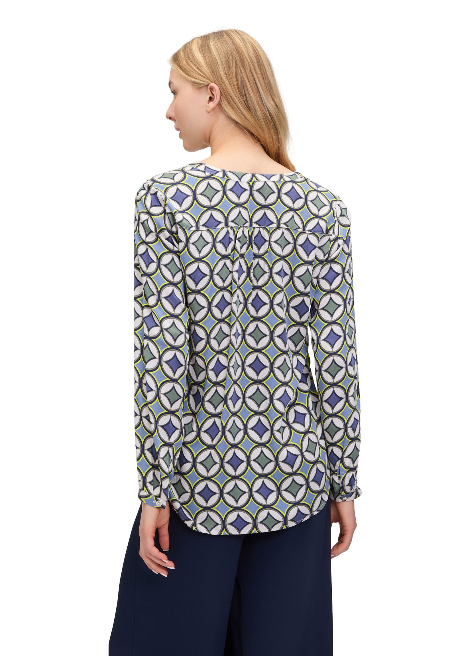  |  Bluse Kurz 1/1 Arm, Blue/Green | 44 | blau/grün
