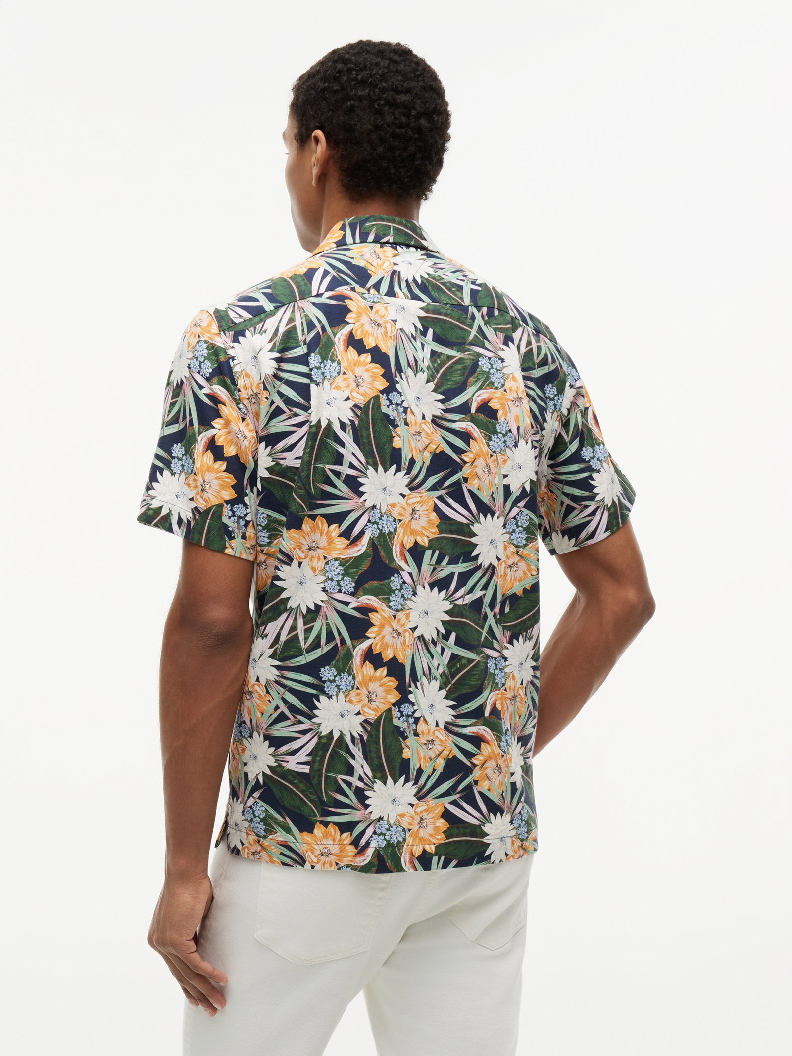 CO LYOCELL FLORAL SS SHIRT, BLUE #4