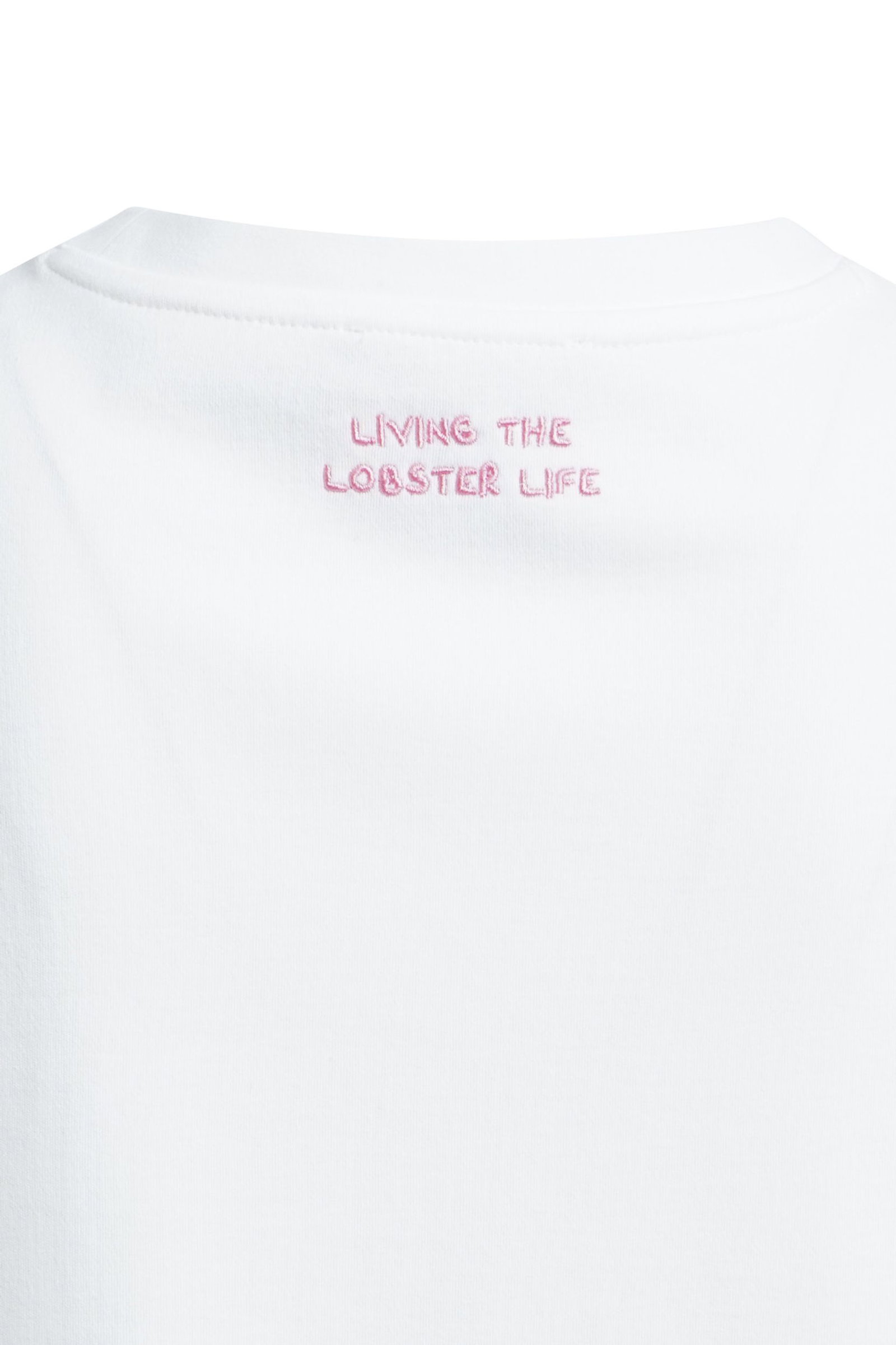 Smith&Soul |  Boxy cropped T-shirt Embroideries | M | offwhite