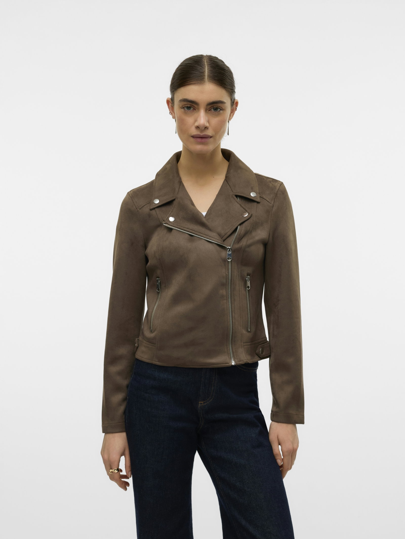 VMJOSE SHORT FAUX SUEDE JACKET NOOS, Chocolate Chip #2