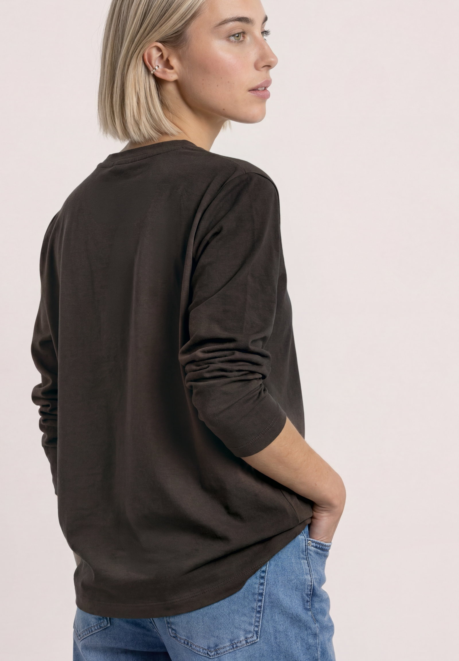 short jacket w.deco buttons, black coffee #4