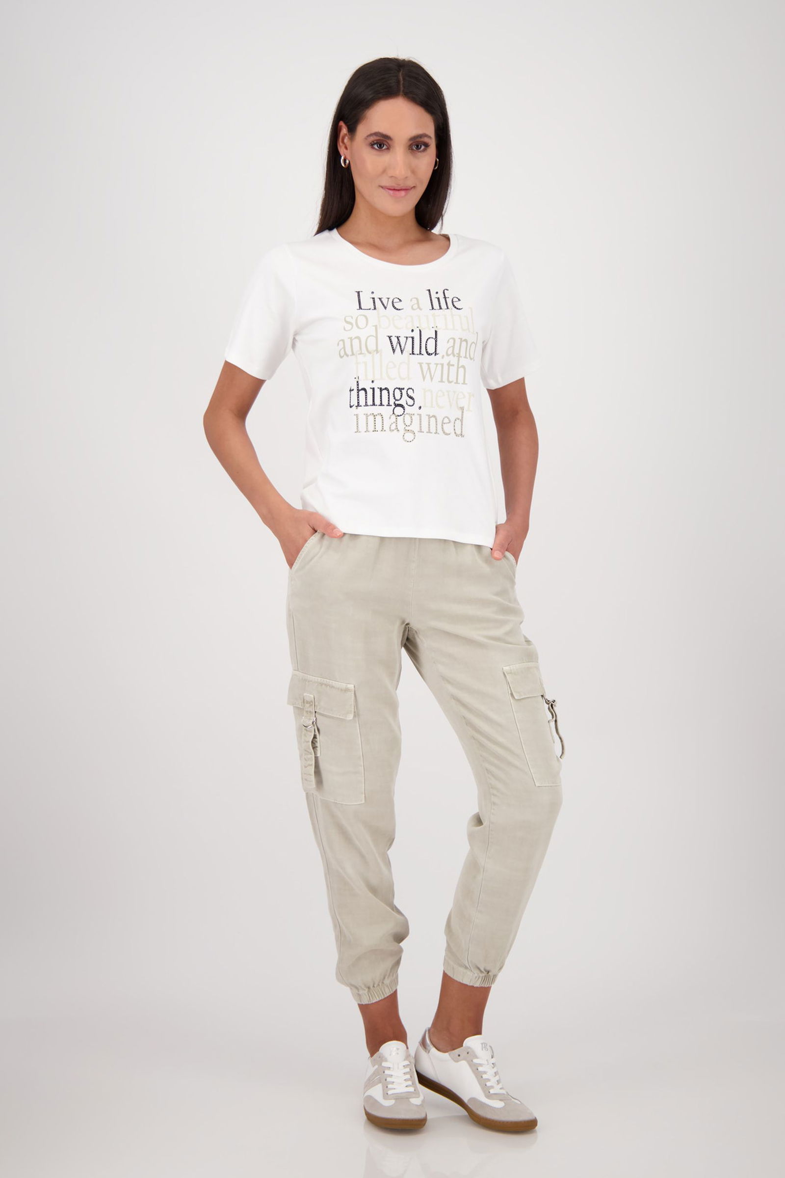 Monari | T-Shirt, cream | 40