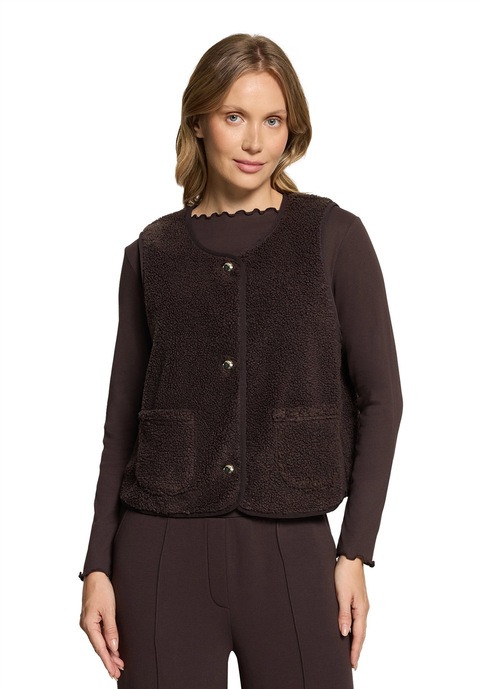 Sweat Jacke Kurz ohne Arm, Black Coffee #3