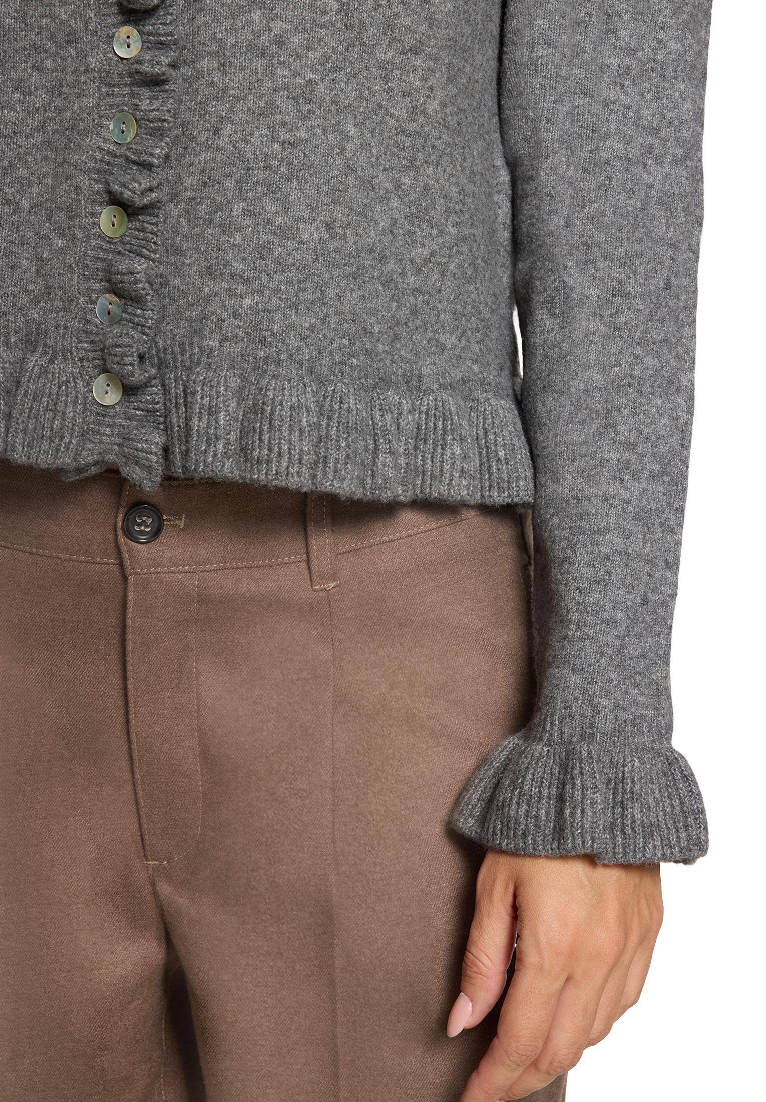 Strickjacke Kurz 1/1 Arm, Middle Grey Melange #7