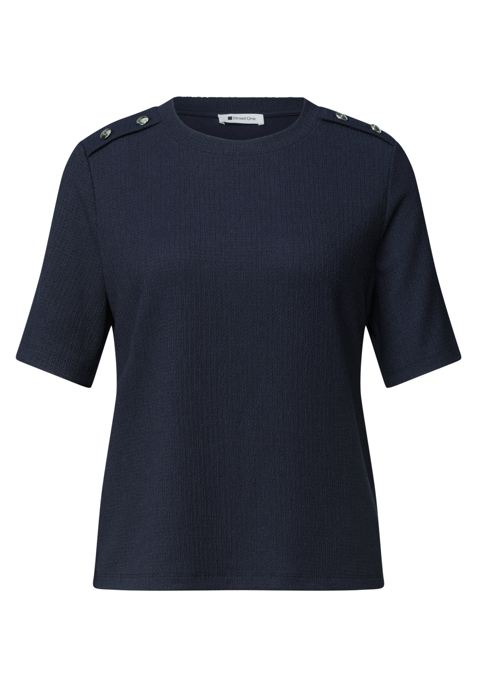 structure shirt w.deco buttons, darkest blue #1