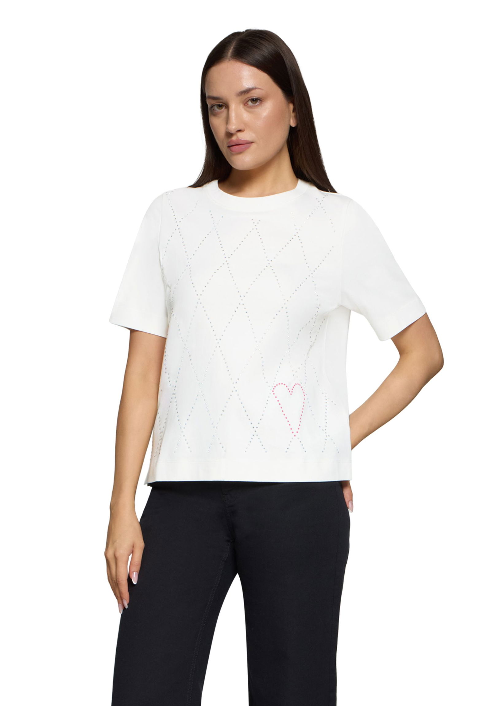 |  Kurzarm-Shirt | 38 | patch cream/pink