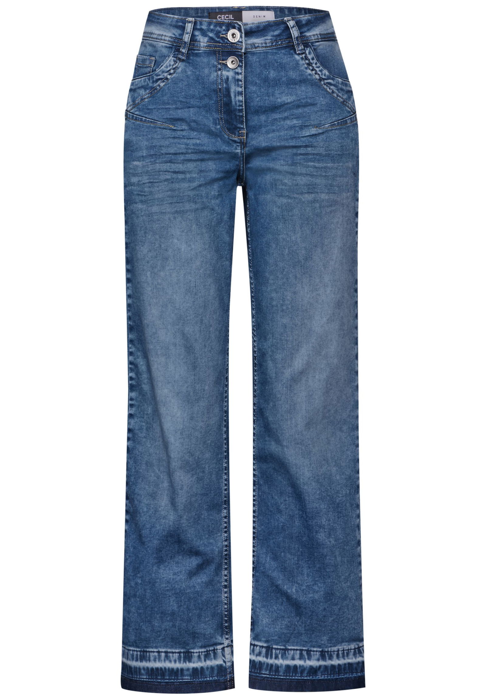 2c73a2d772782479c9a45f9e2824f539 CECIL |  CECIL Straight Leg Jeans  | 28/30 | mid blue used wash