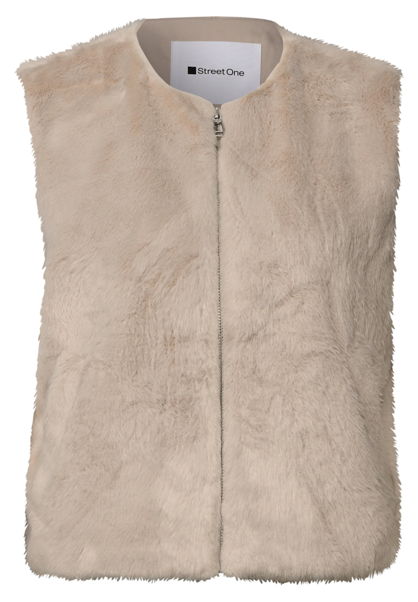 Fake Fur Vest, clay sand #1