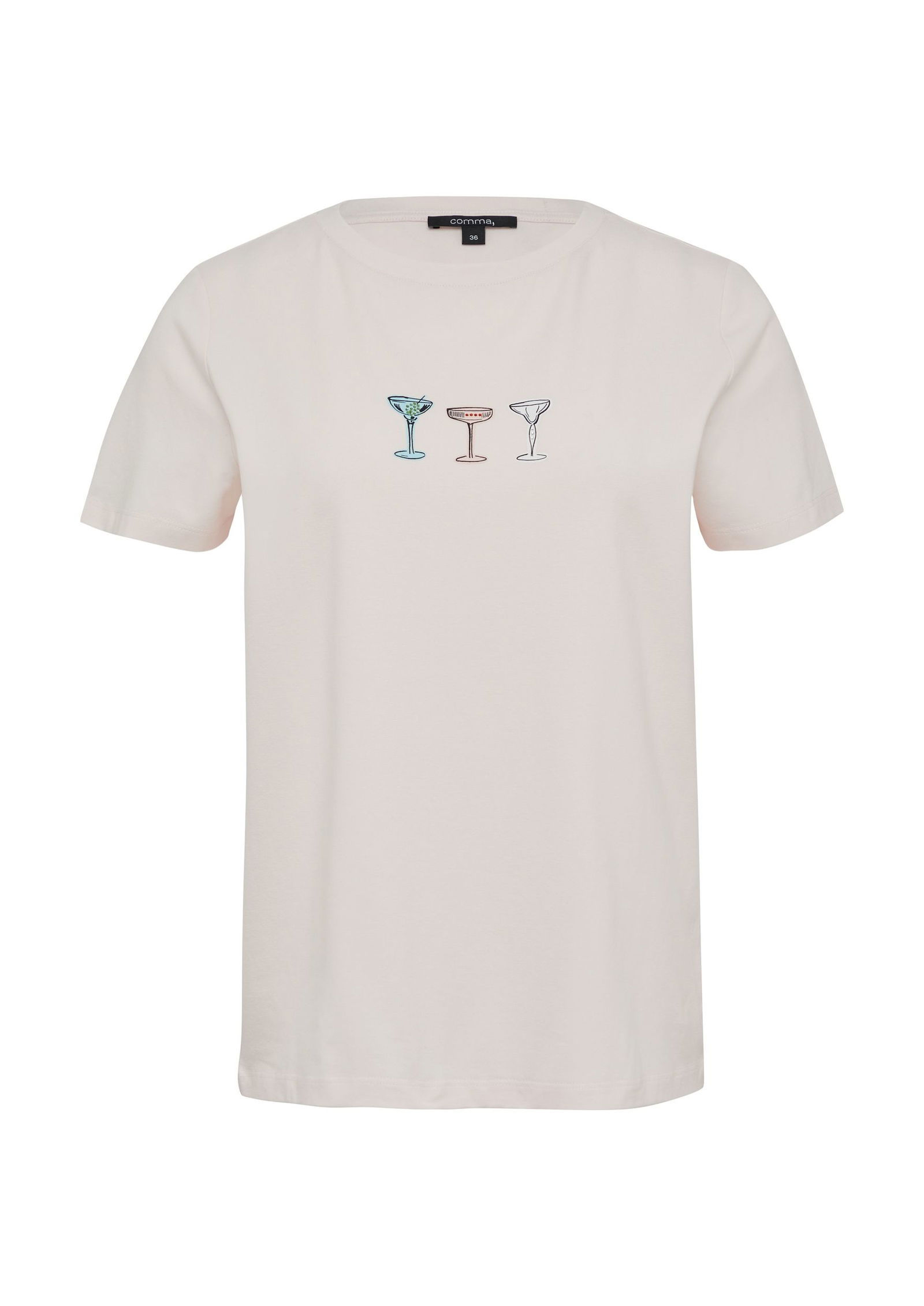 8020902fd6752872a59f7e1cd94ba6fa Comma |  T-Shirt, BROWN | 40