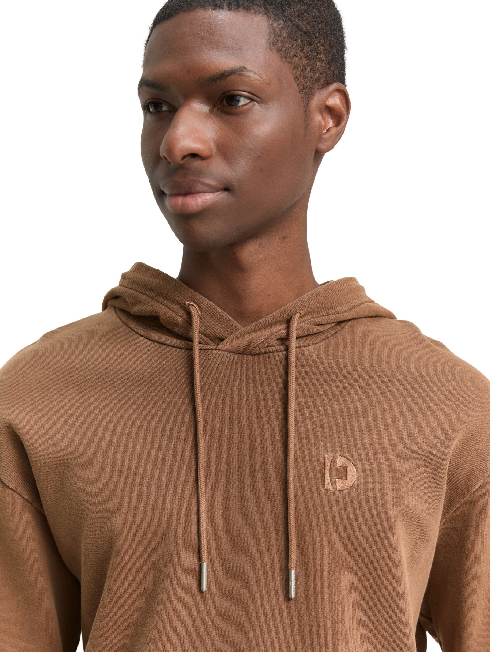 overdyed hoodie with embroider, Golden Clay #6