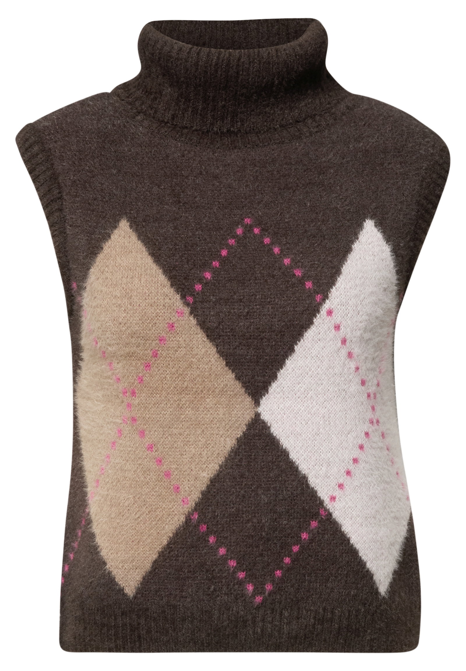 TOS Featheryarn argyle vest, truffle brown #1