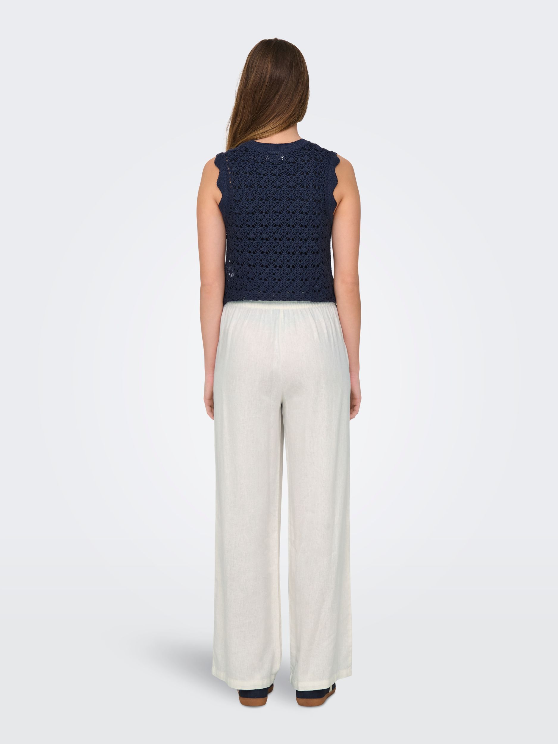 JDY |  JDYSAY HW LINEN WIDE PANT WVN NOOS | XS/32 | snow white