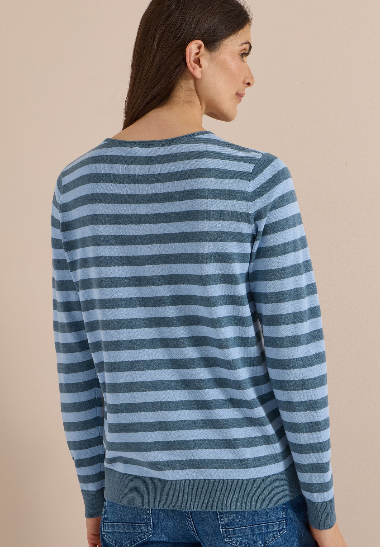 TOS_Striped Roundneck, easy blue #4