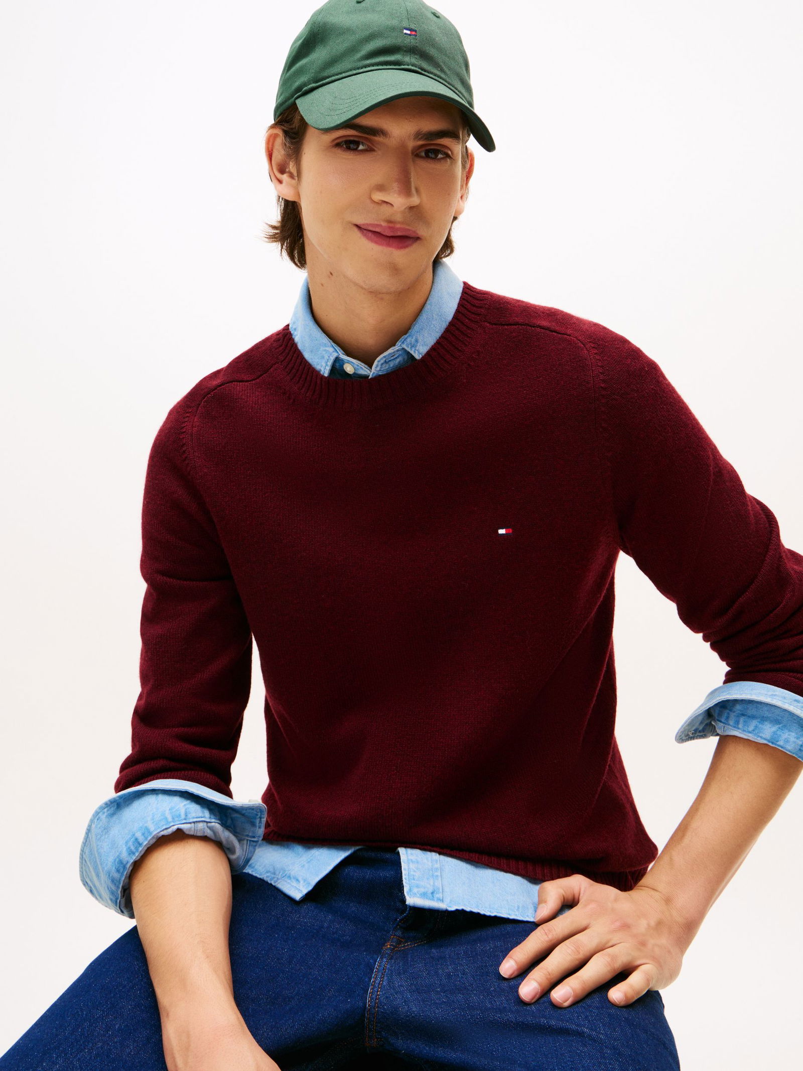  | LAMBSWOOL CREW NECK, RED | XL