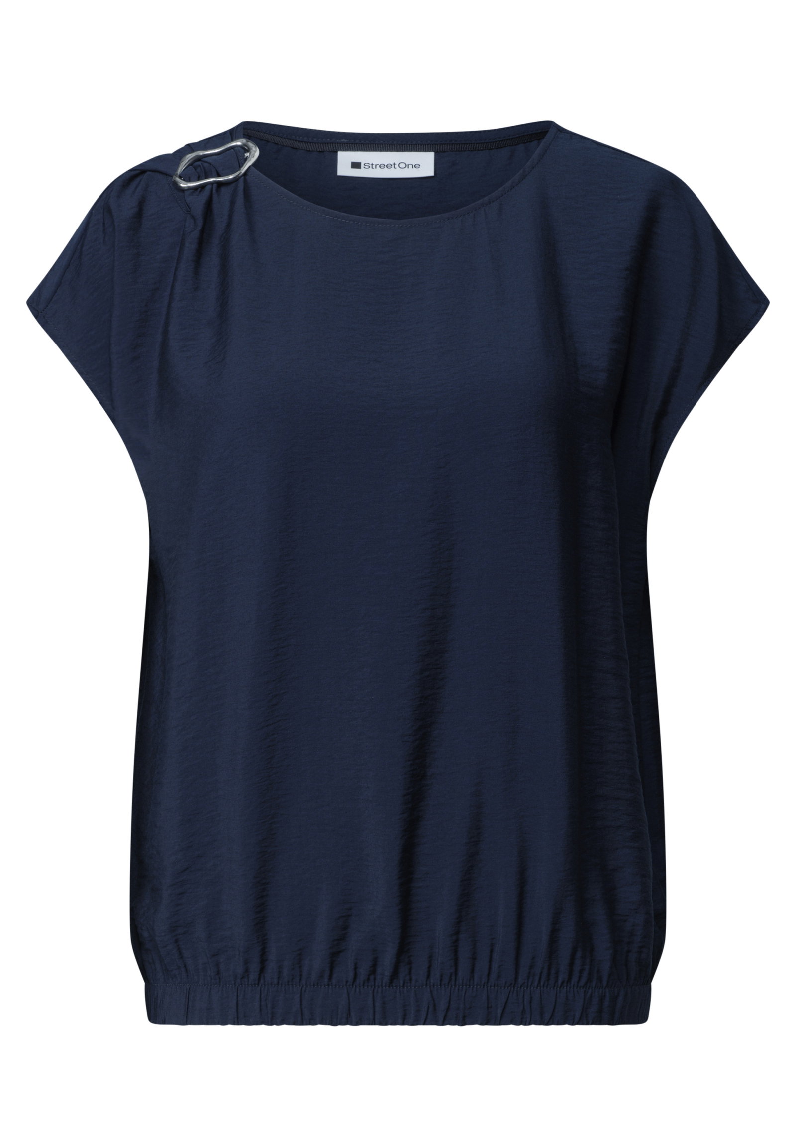Shirtblouse w buckle detail, darkest blue #1