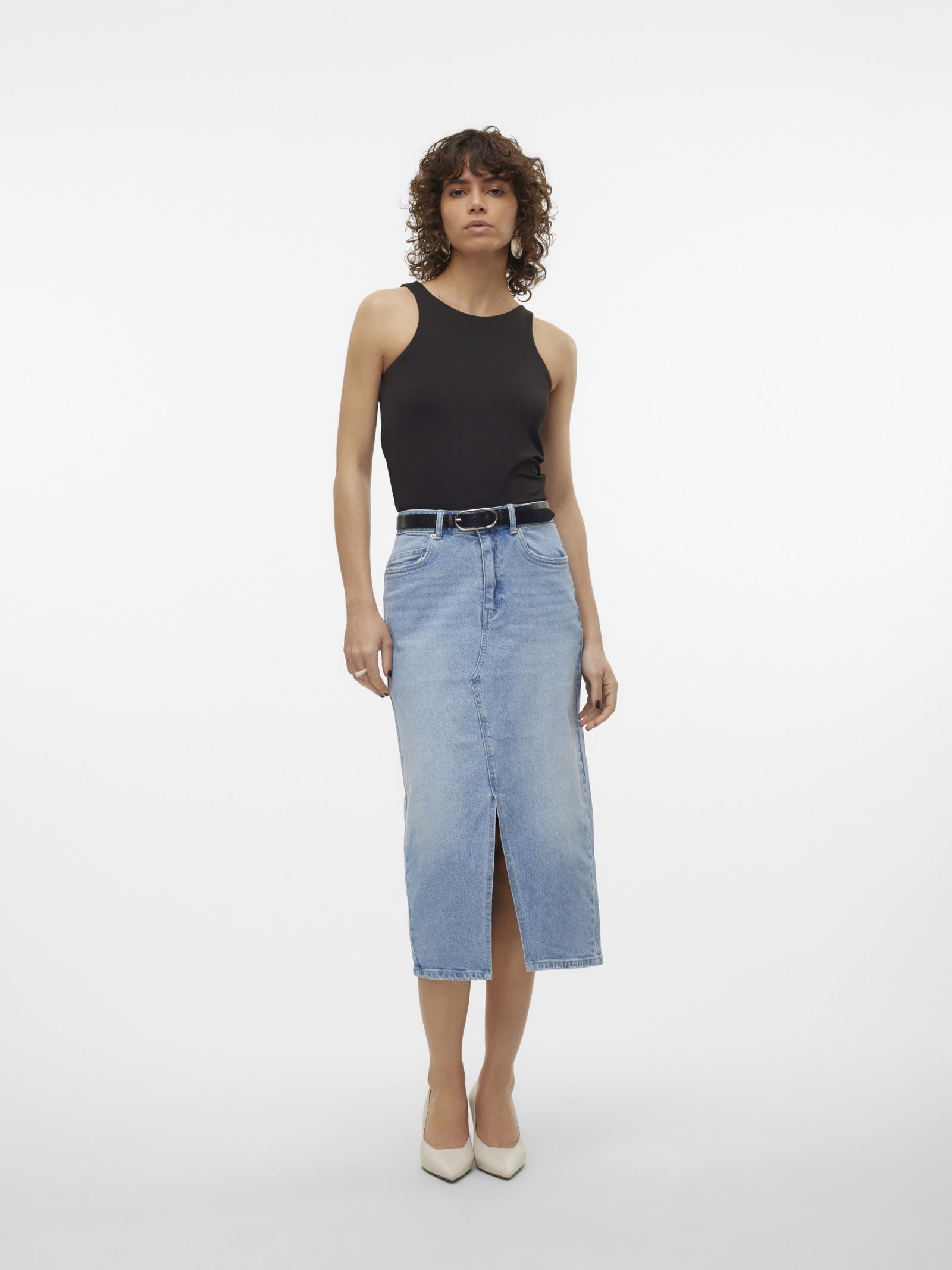 VMVERI HR CALF DENIM SKIRT GA MIX N, Light Blue Denim #3