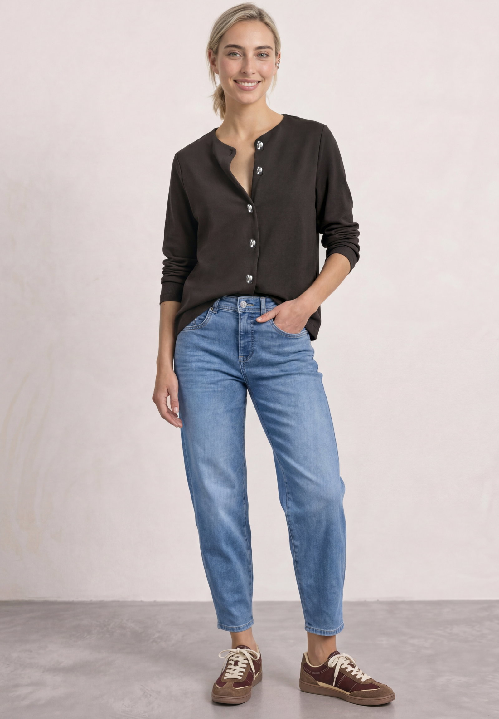 short jacket w.deco buttons, black coffee #5