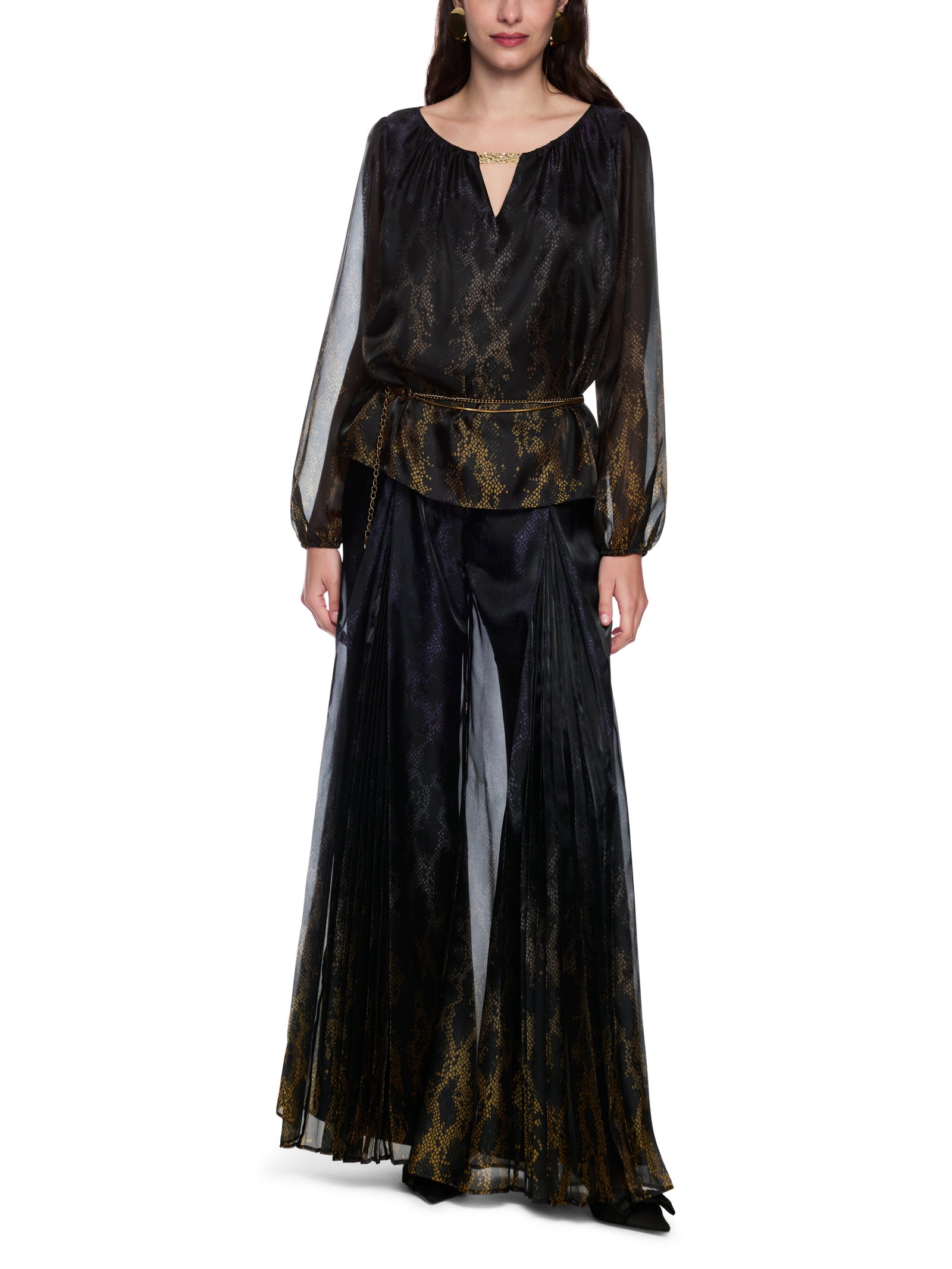 Doppellagige Bluse mit Snakeprint #6