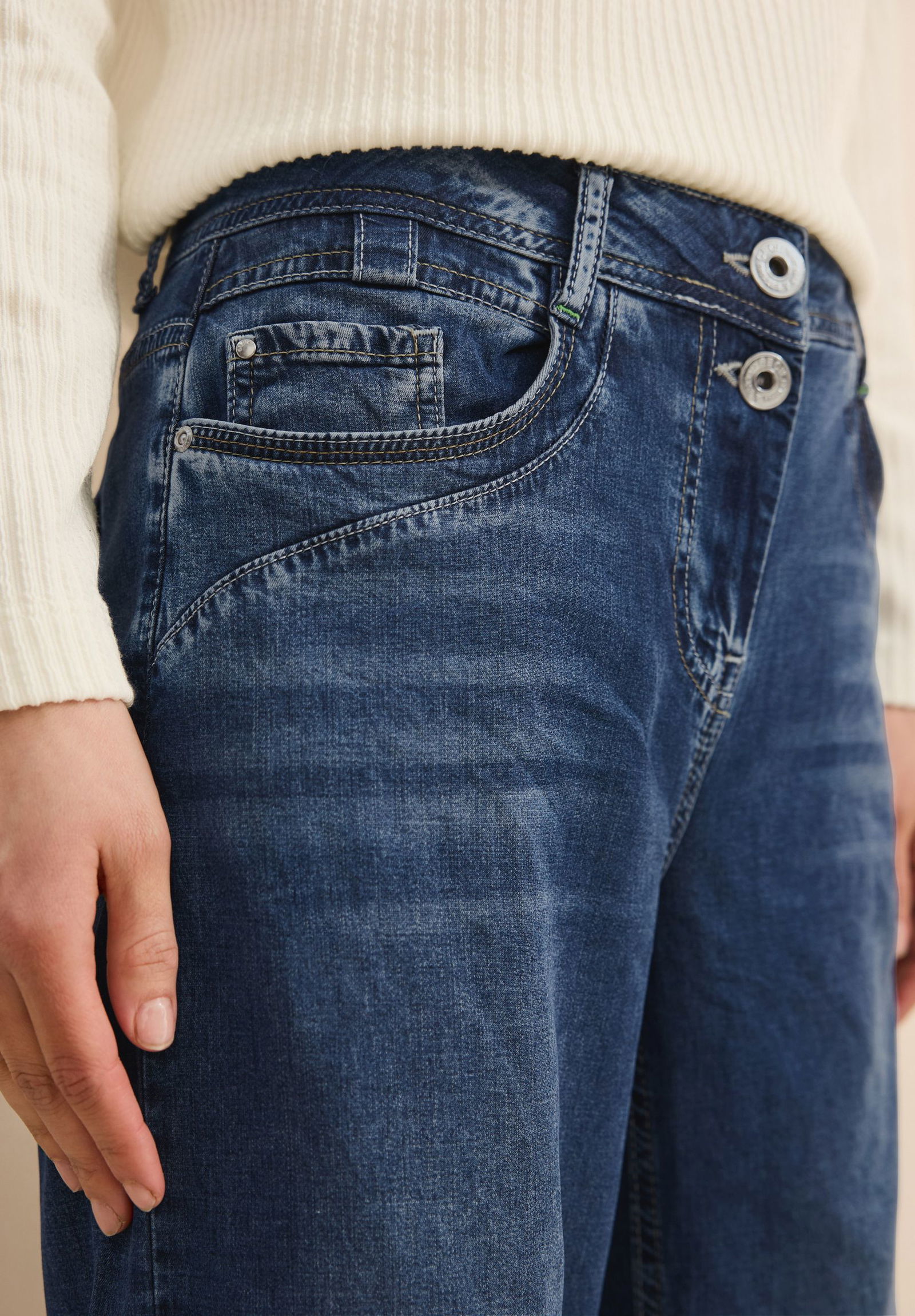 CECIL |  CECIL Schlaghose  | 33/30 | mid blue used wash