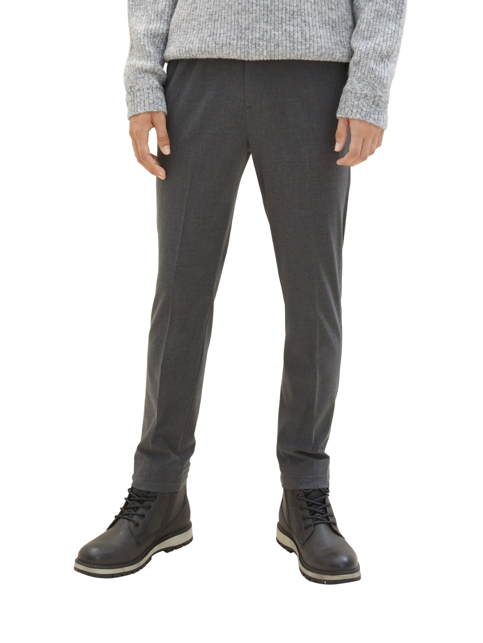 relaxed tapered pants, Mid Grey Melange #2