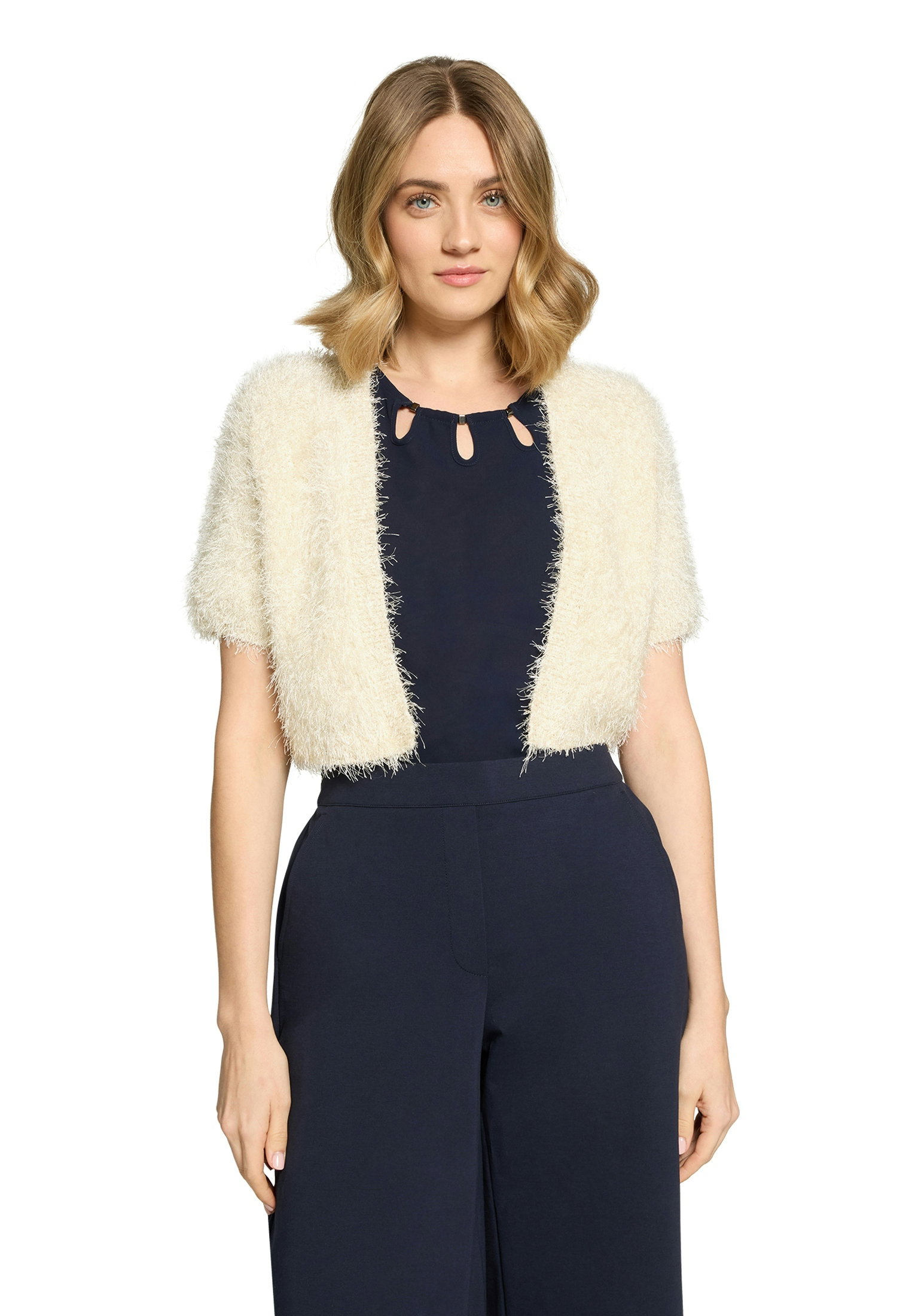 Strickjacke Kurz 1/2 Arm, Pearled Ivory #3