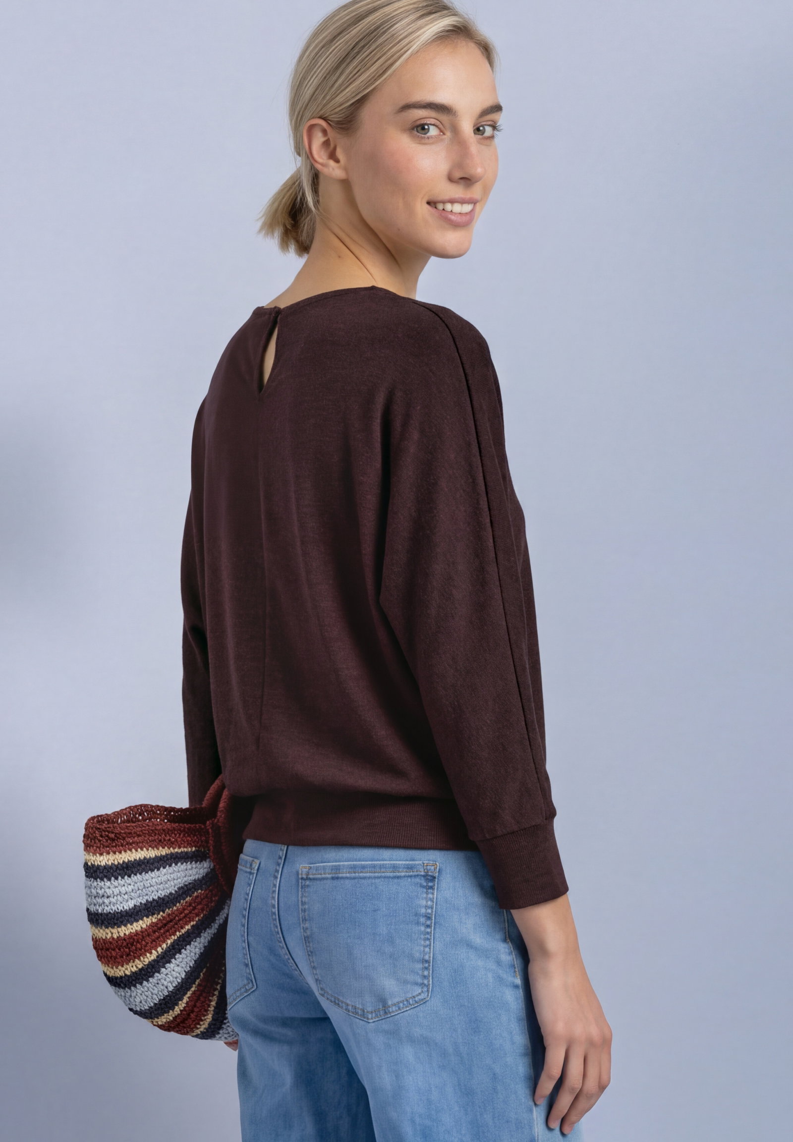 melange batwing shirt, rustic rouge mel. #4
