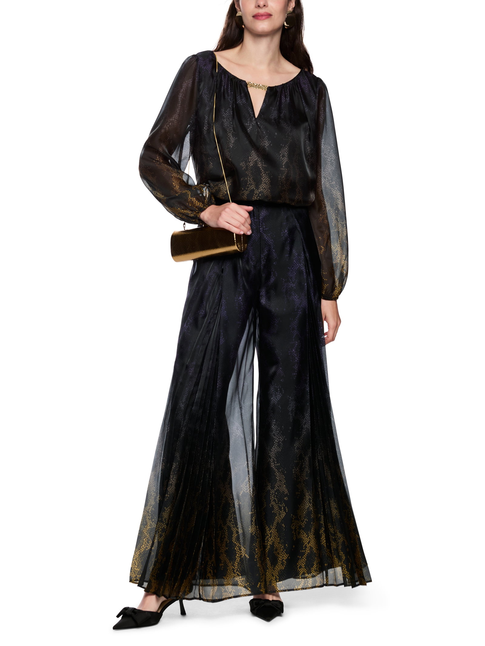 Doppellagige Bluse mit Snakeprint #2