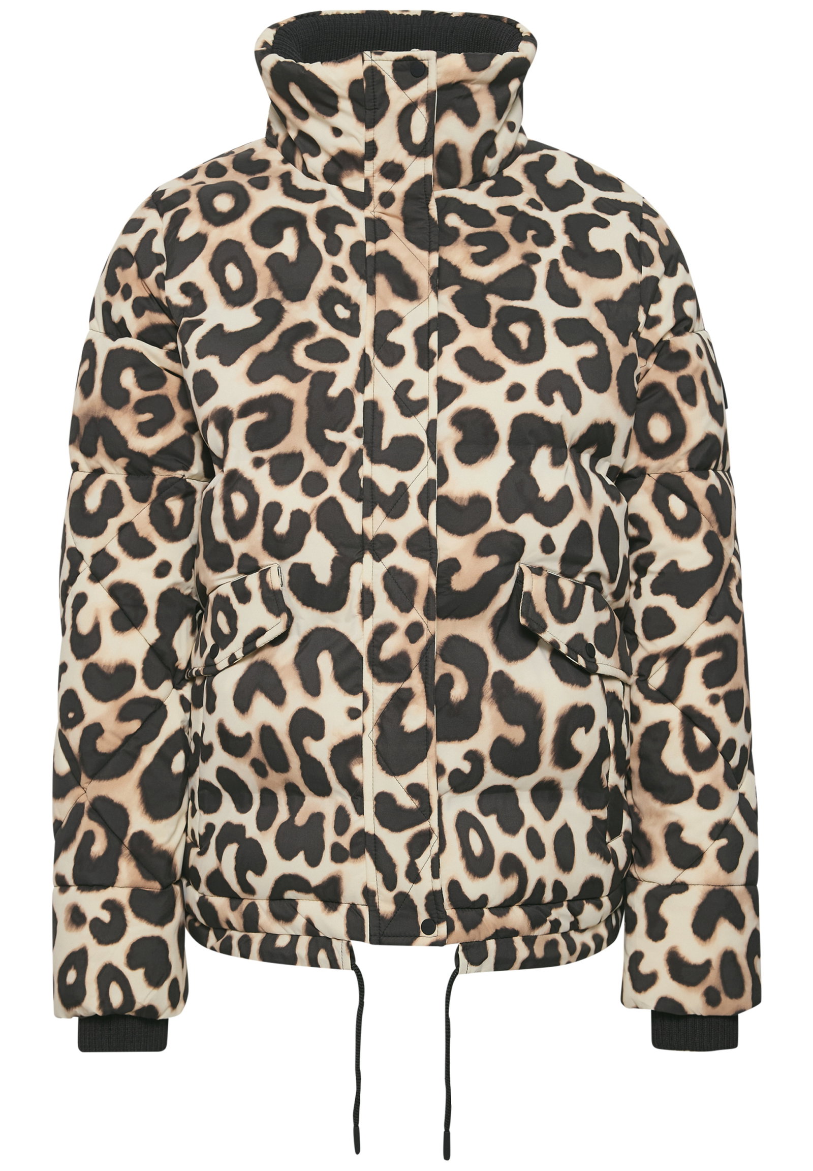 Short Padded Jkt W. Stand-Up C, Black #1