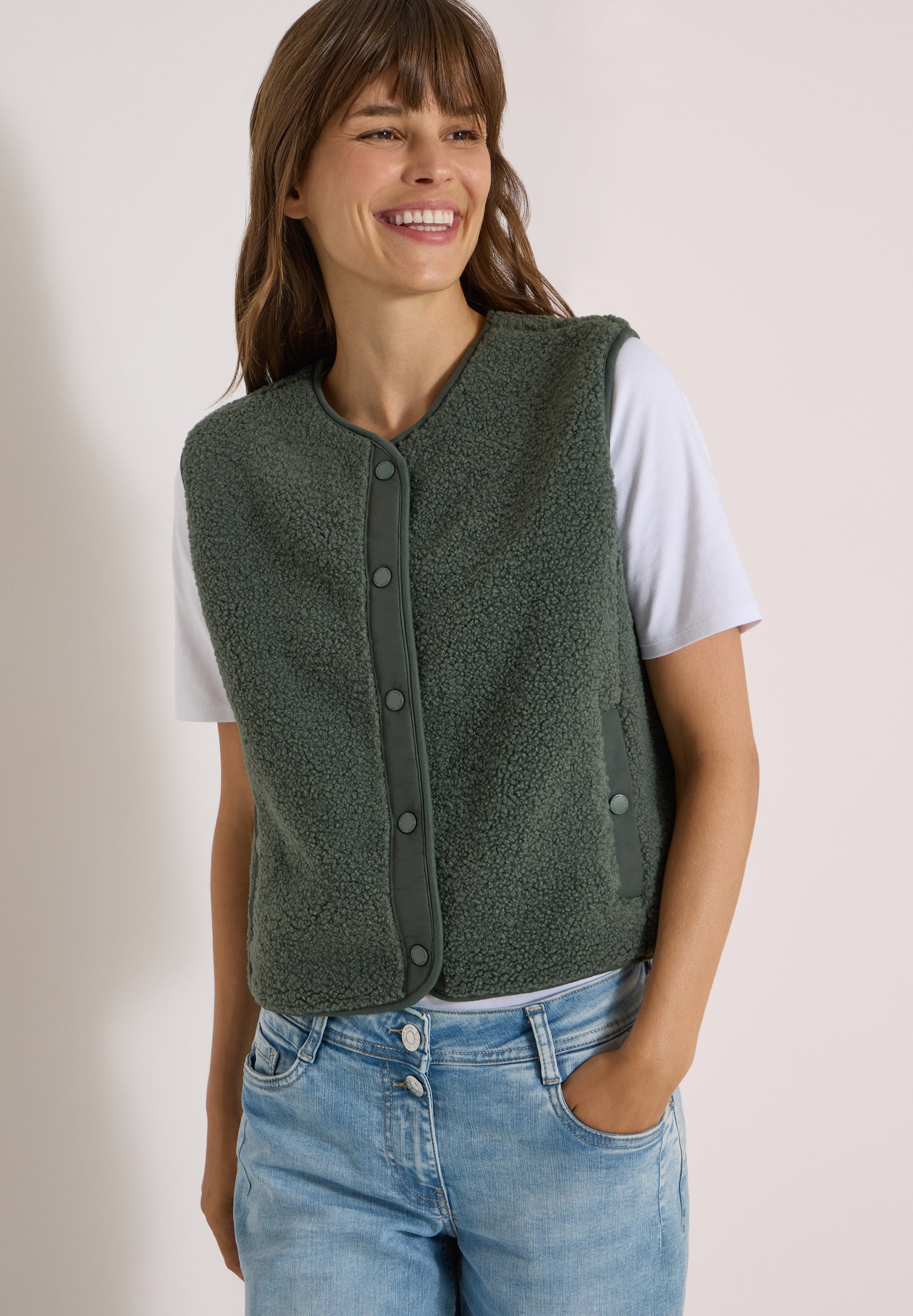 NOS Solid Matmix Teddy Vest, dried olive green #6