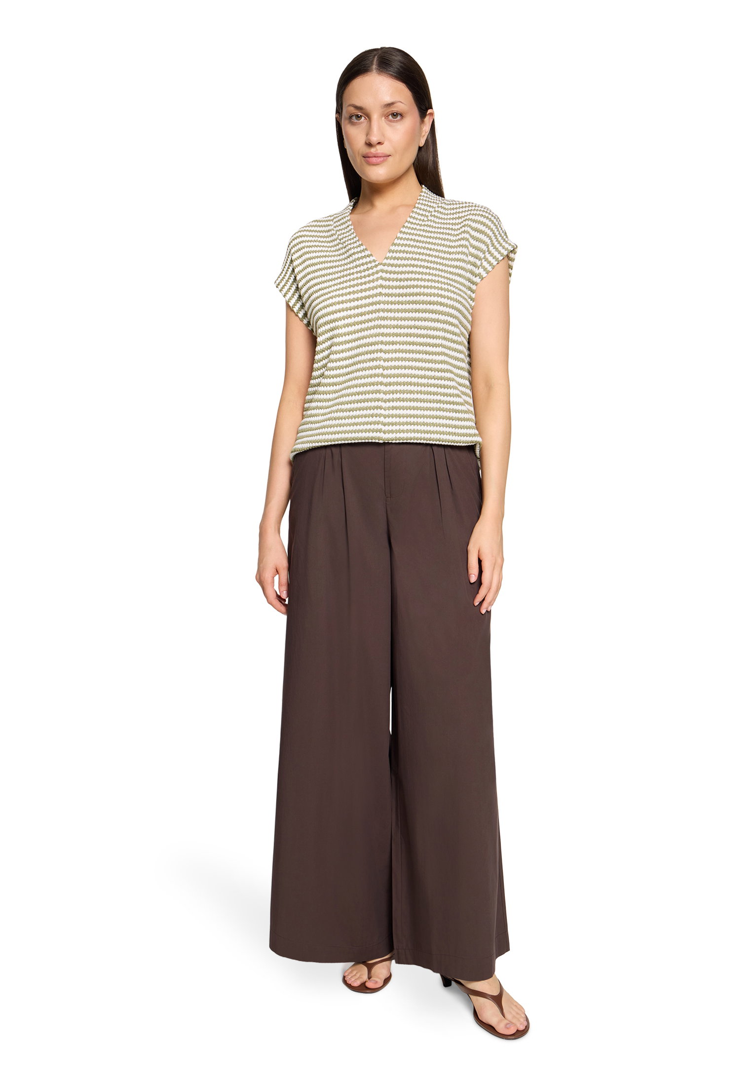 Shirt Kurz 1/2 Arm, Cream/Khaki #5