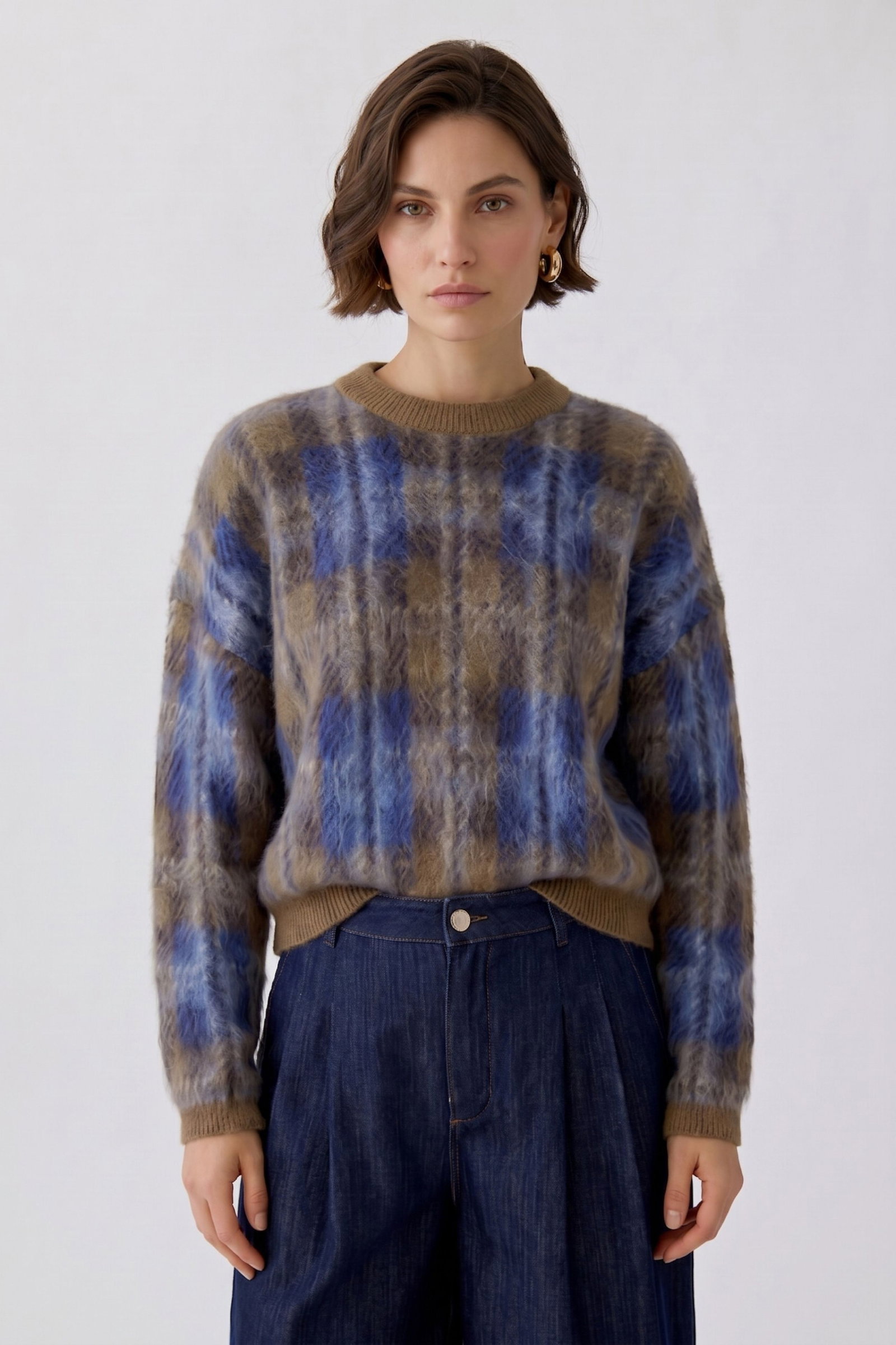 Pullover, lt brown blue #9