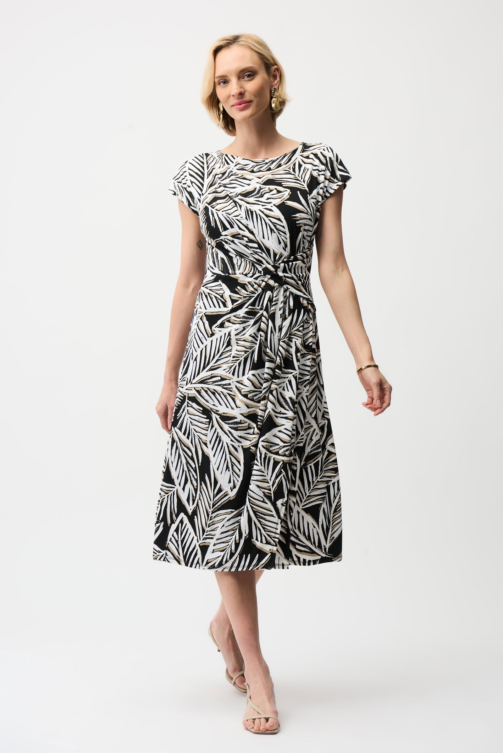Joseph Ribkoff Fit-and-Flare-Kleid mit tropischem Print und U-Boot-Ausschnitt #3