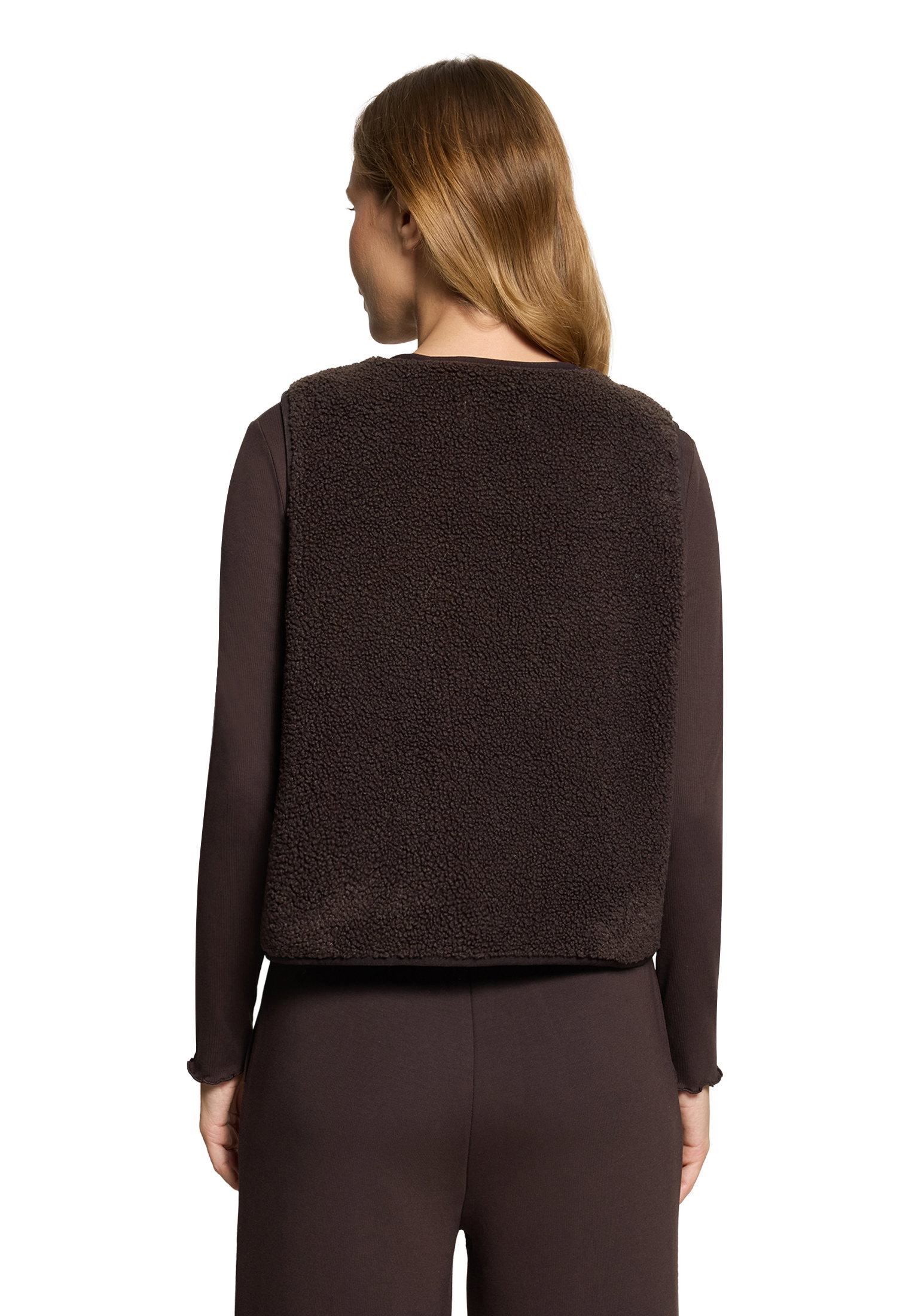 Sweat Jacke Kurz ohne Arm, Black Coffee #4