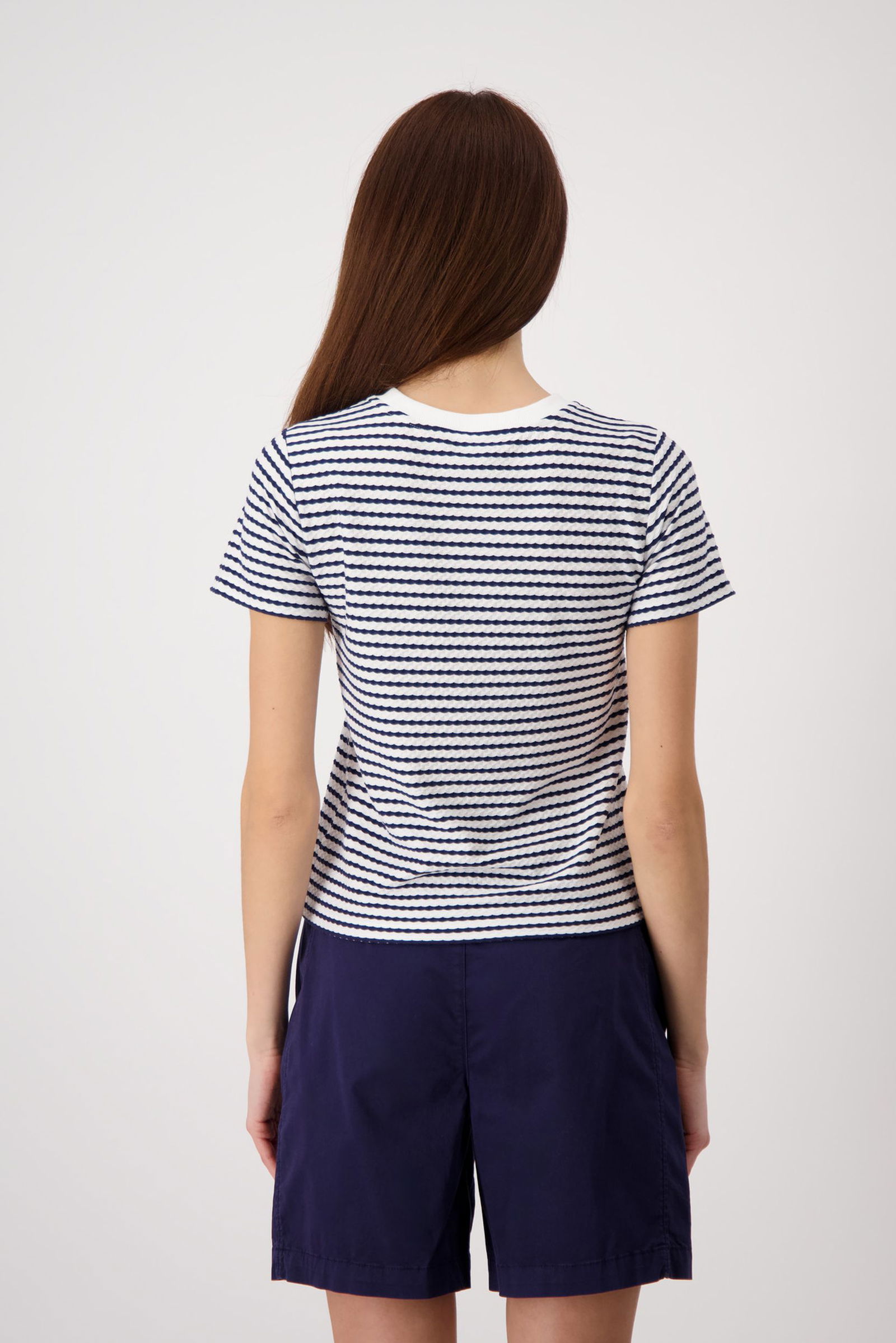 Monari |  T-Shirt, red ringel | 38