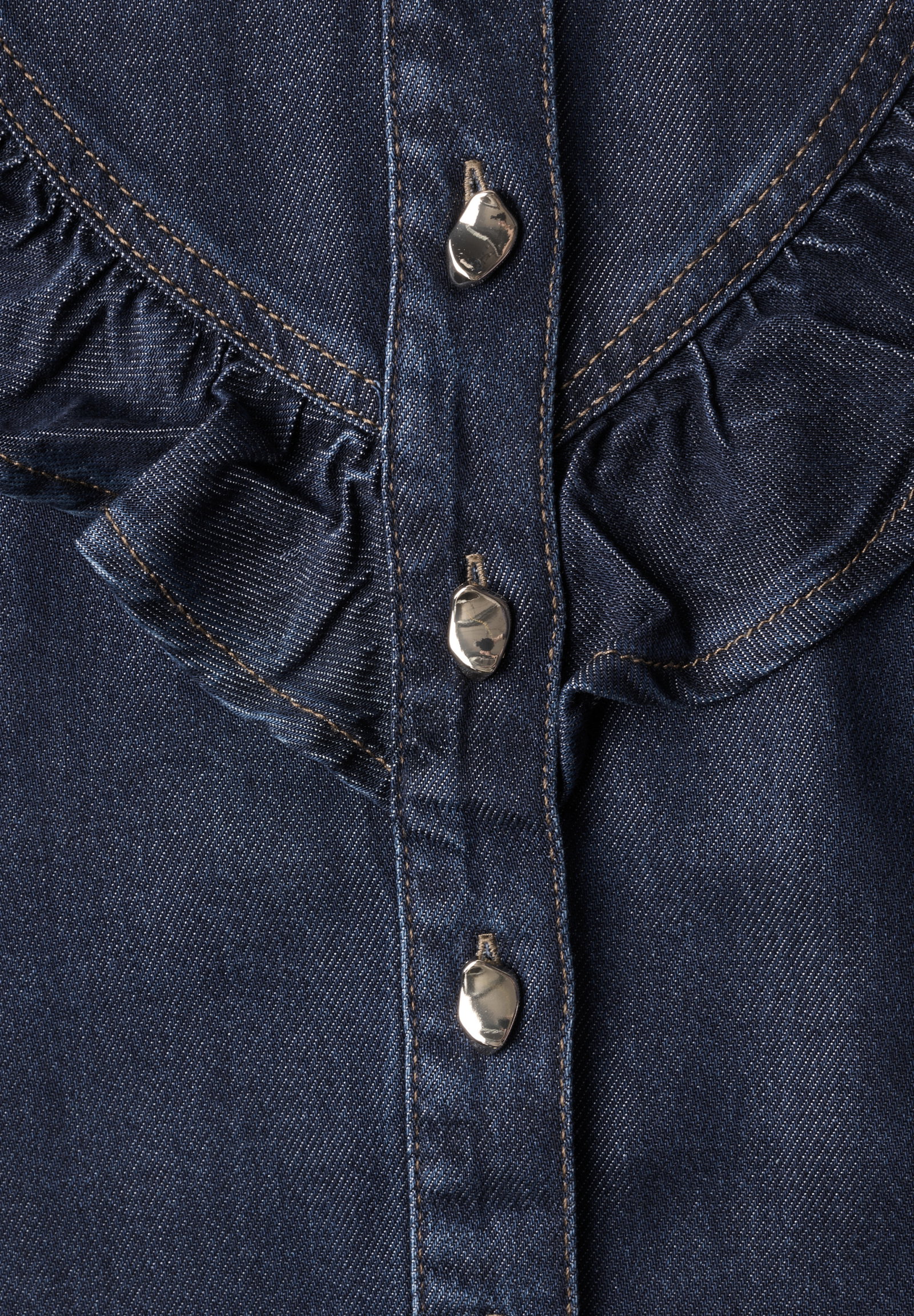 Style Denim,Blouse,rinse wash, Dark Blue Soft Washed #2