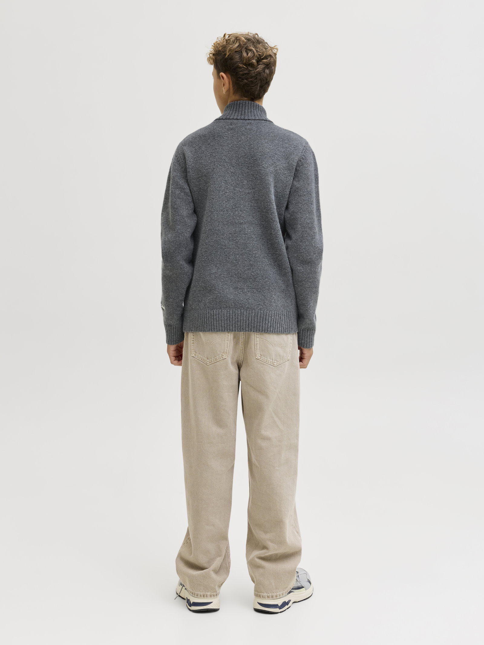 JORNORREBRO KNIT HALF ZIP JNR, Dark Grey Melange #3