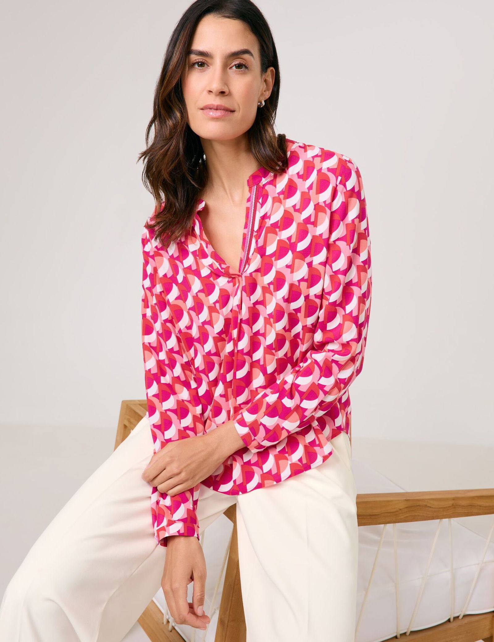 5a28ab5c3c46859ca1d6297f083222f2 GERRY WEBER Collection |  GERRY WEBER Collection Druckbluse  | 46 | pink/orange/red aop