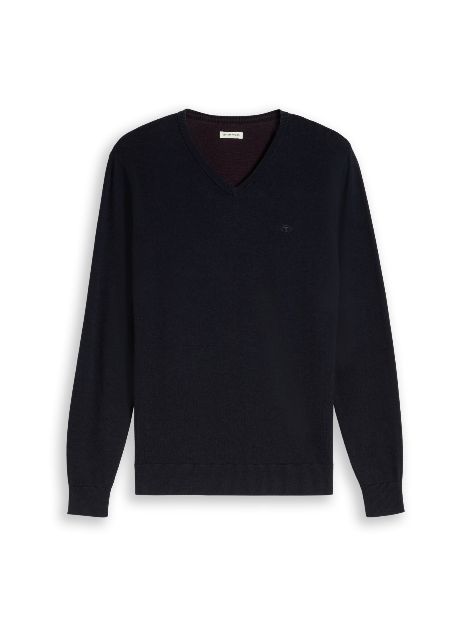 Tom Tailor basic v neck sweater, Knitted Navy Melange #1