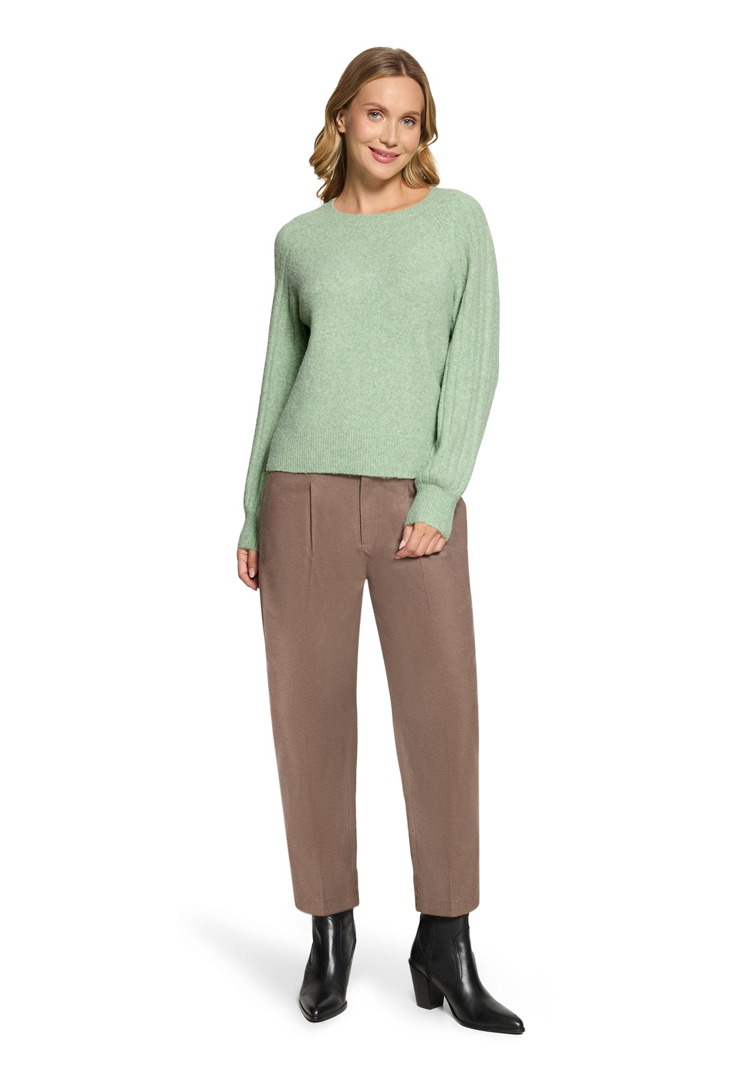 Strickpullover Kurz 1/1 Arm, Green Melange #5