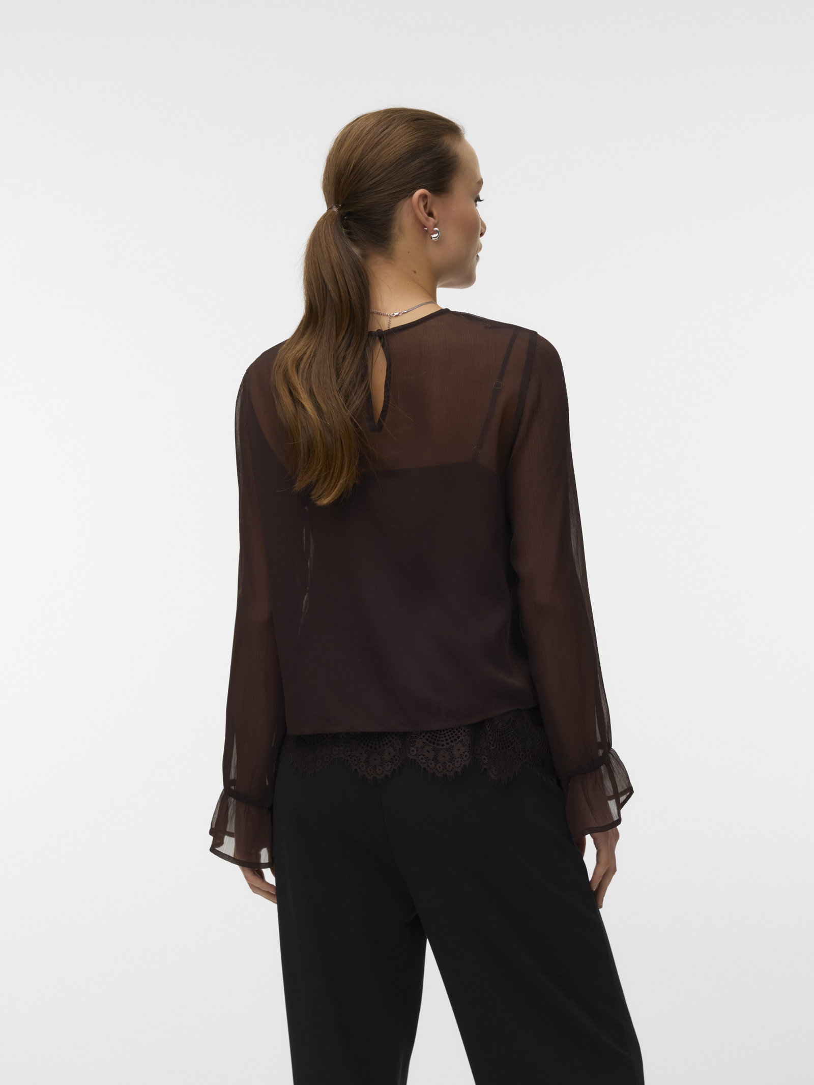 VMLALIE LS LACE TOP WVN, Chocolate Torte #3