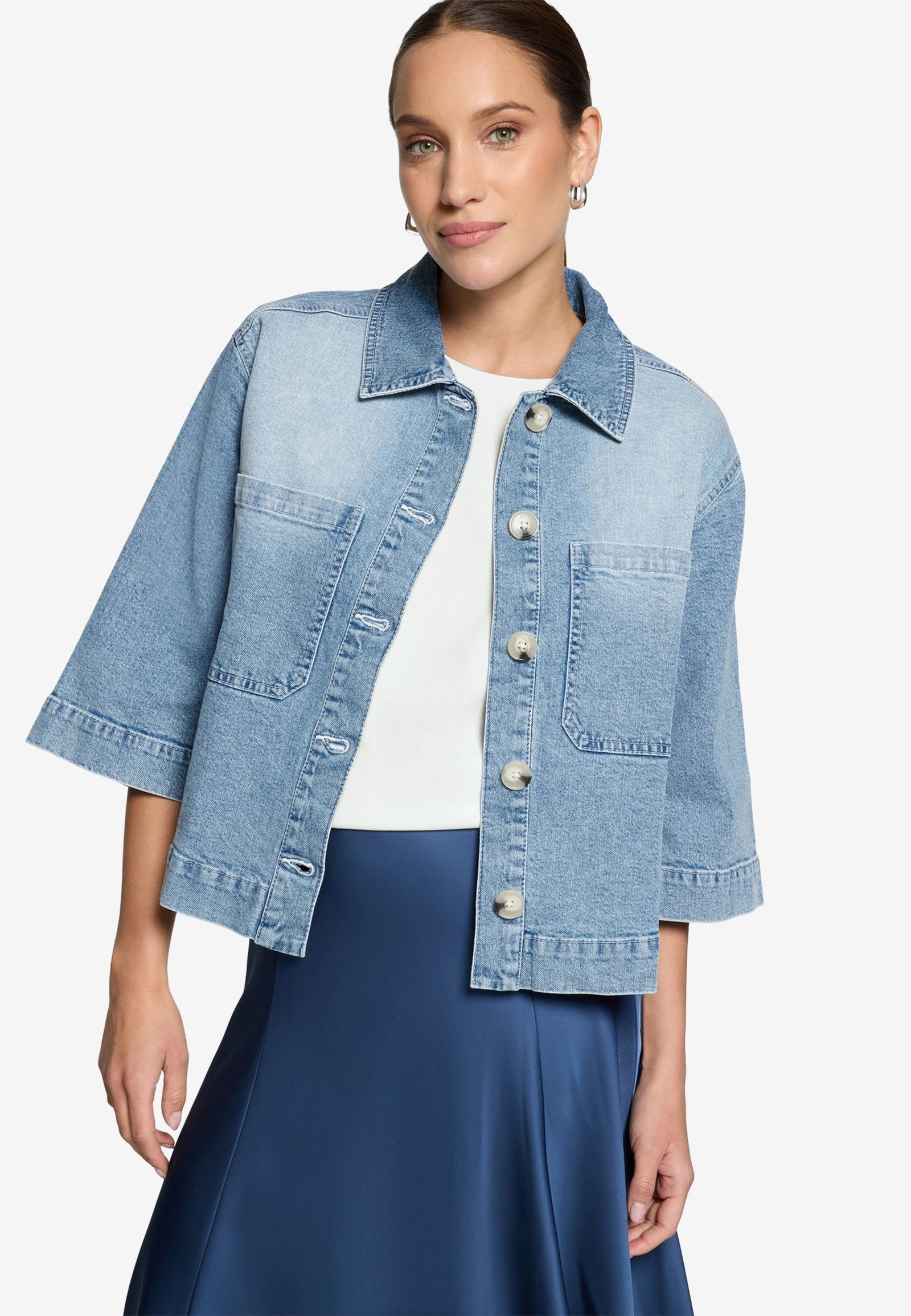 Zero |  Zero Kurzblazer  | 36 | light blue denim