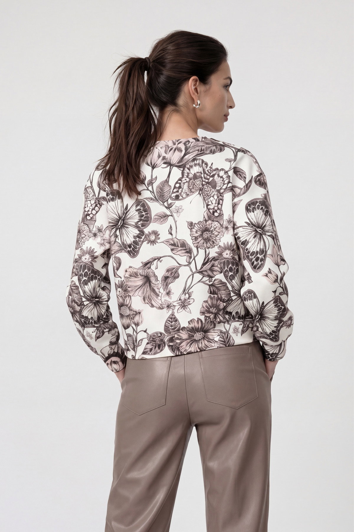Sweatshirt, taupe gemustert #4