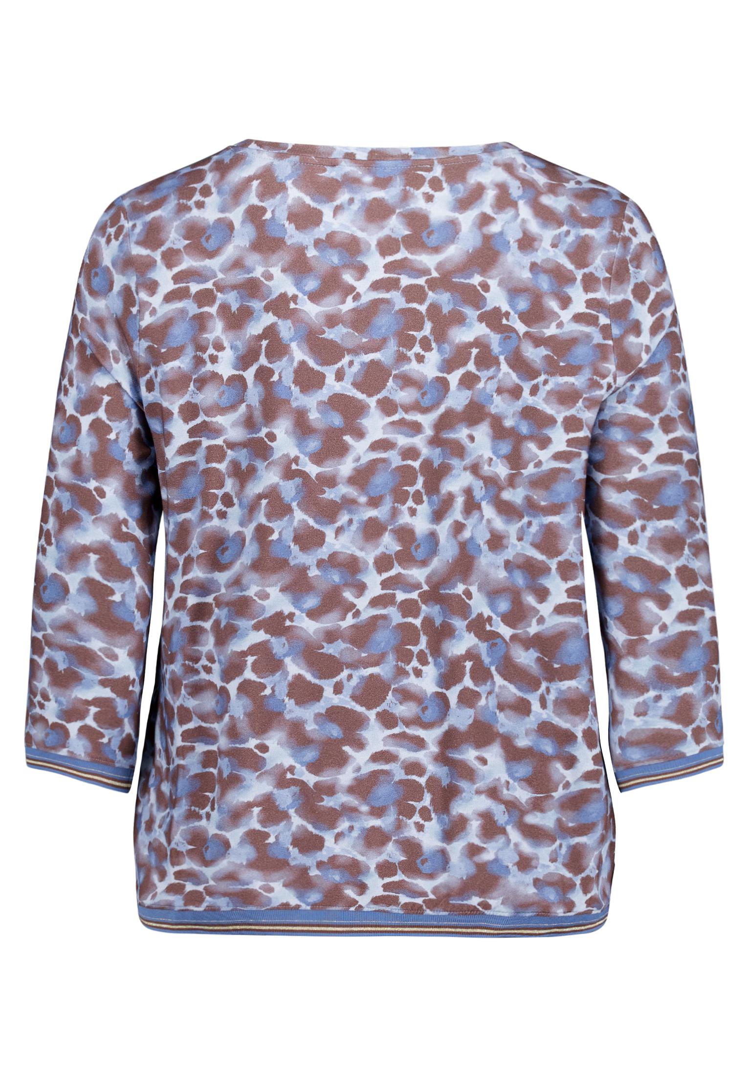 Shirt Kurz 3/4 Arm, Blue/Brown #2