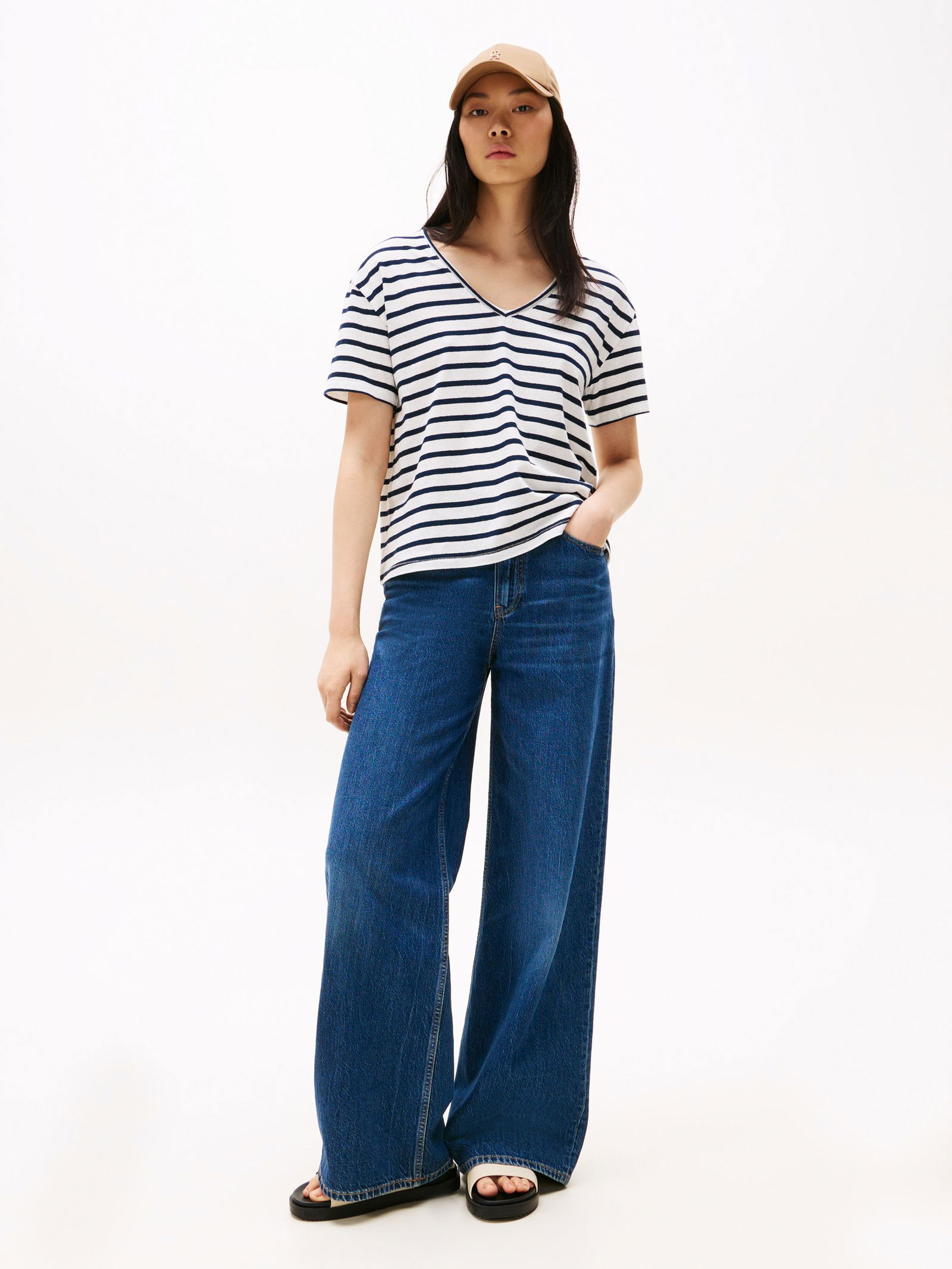 Tommy Hilfiger |  Tommy Hilfiger Shirt  | XXL | breton ecru/dark night navy stp