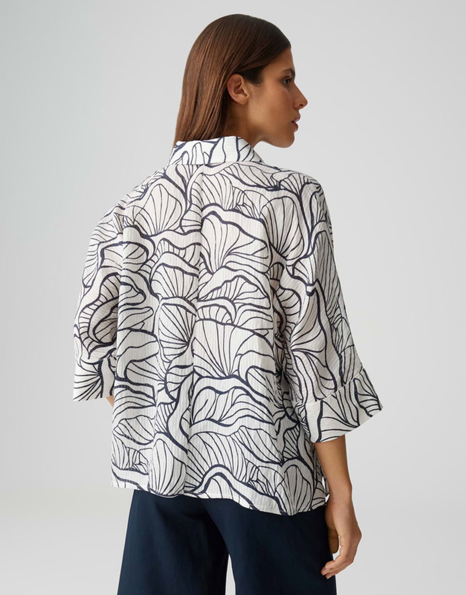 Opus |  Opus Druckbluse  | 36 | coal blue