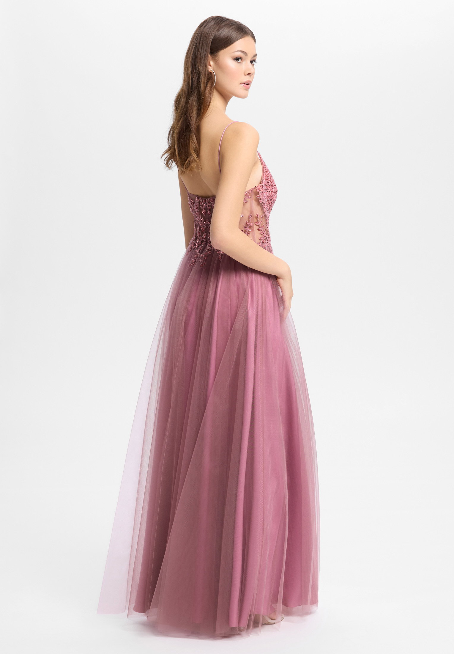 Tüllkleid mit Stickerei, copper rose #2