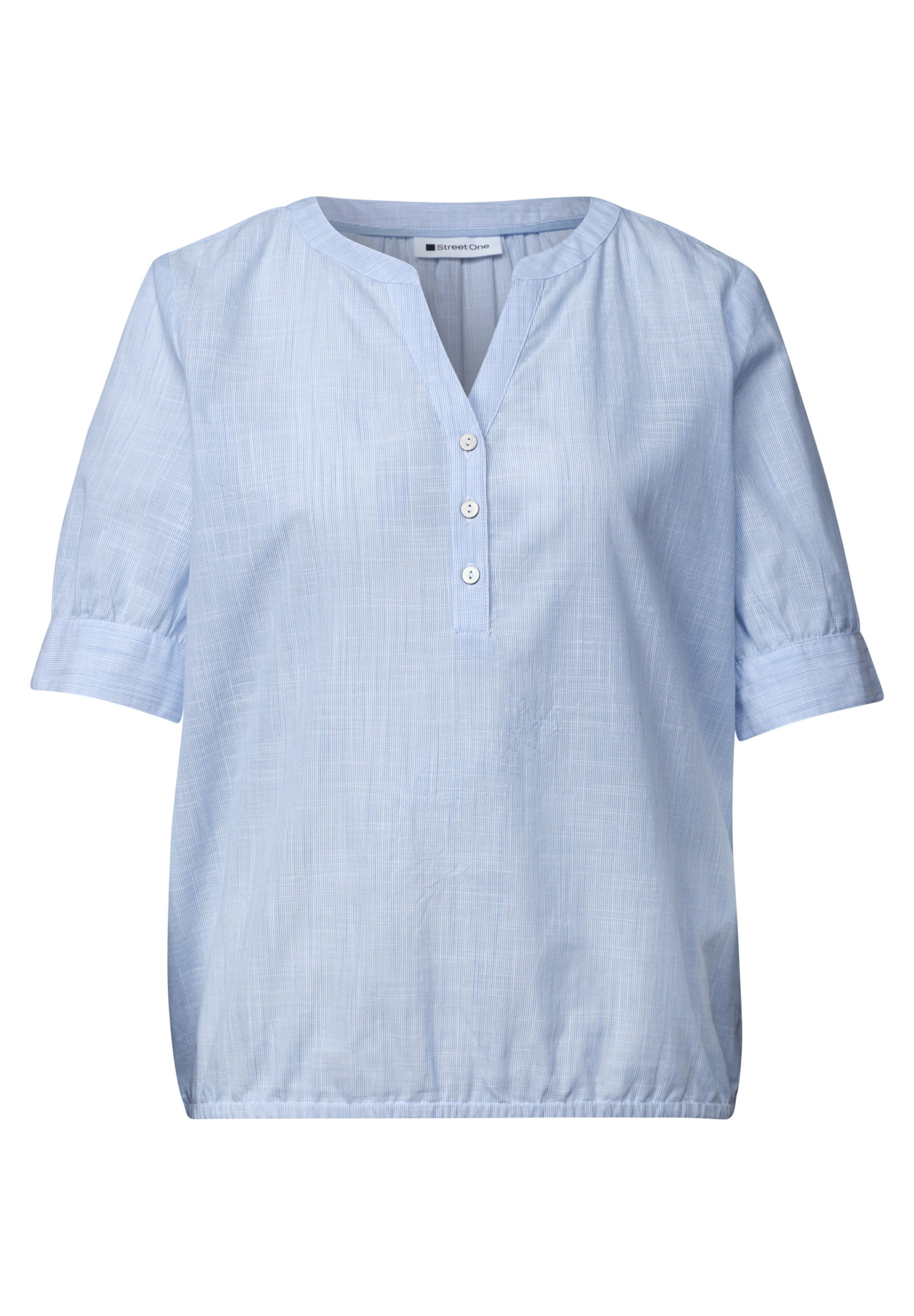 LTD QR Chambray splitneck blou, original blue #1
