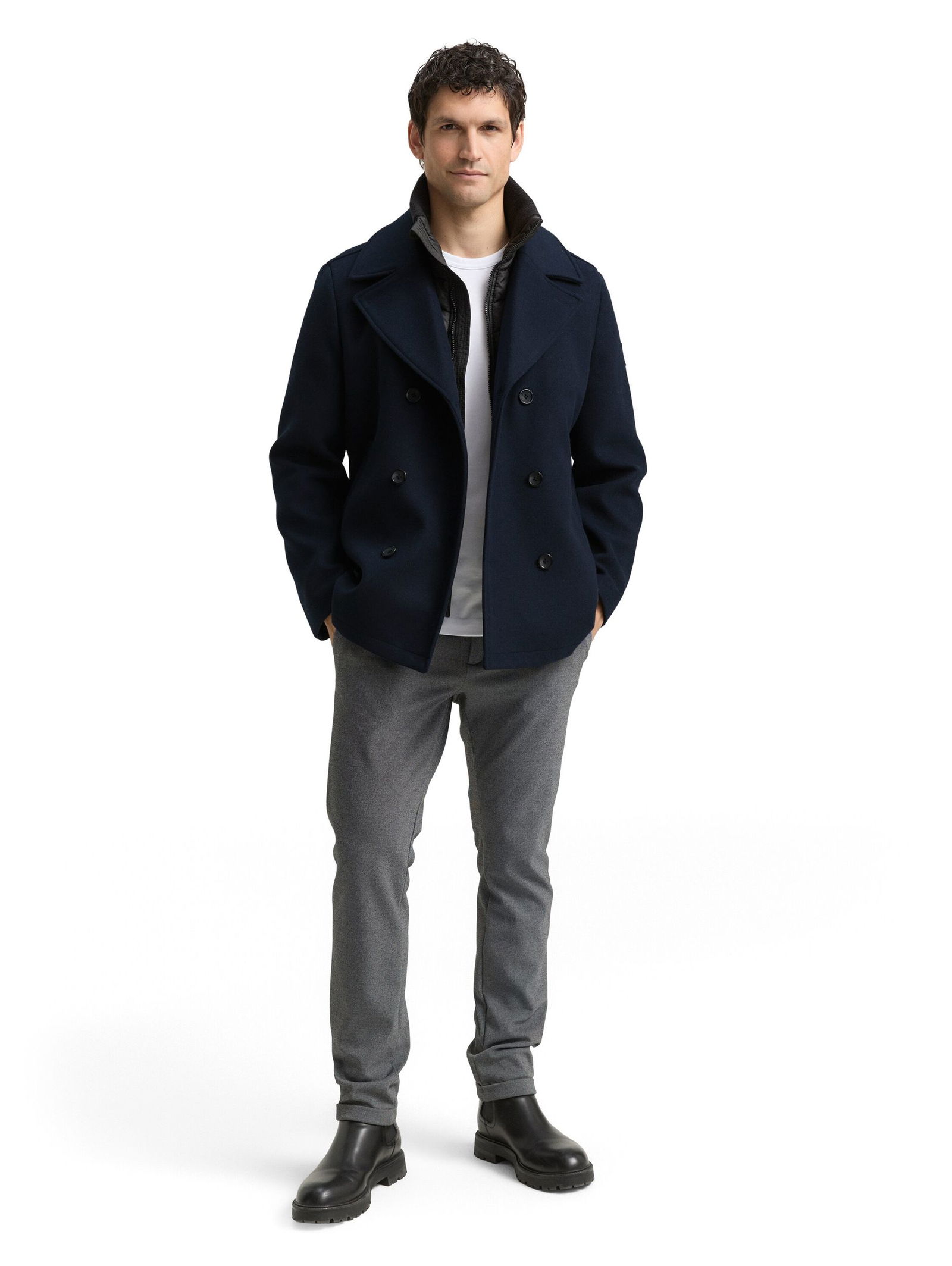 Tom Tailor | Tom Tailor Wollmantel | XL | sky captain blue
