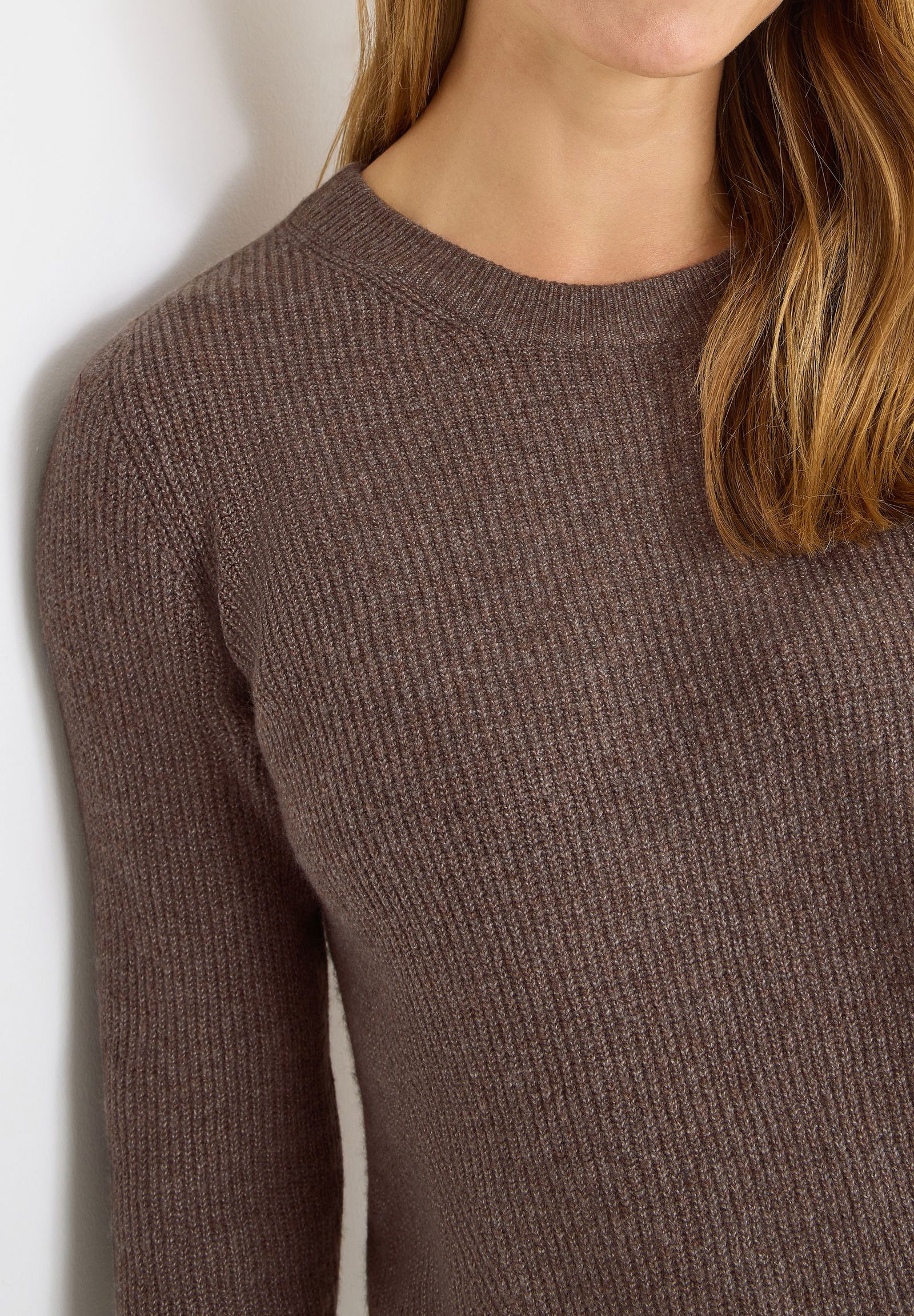  | NOS_Cosy rib-mix sweater, mushroom taupe melange | XL