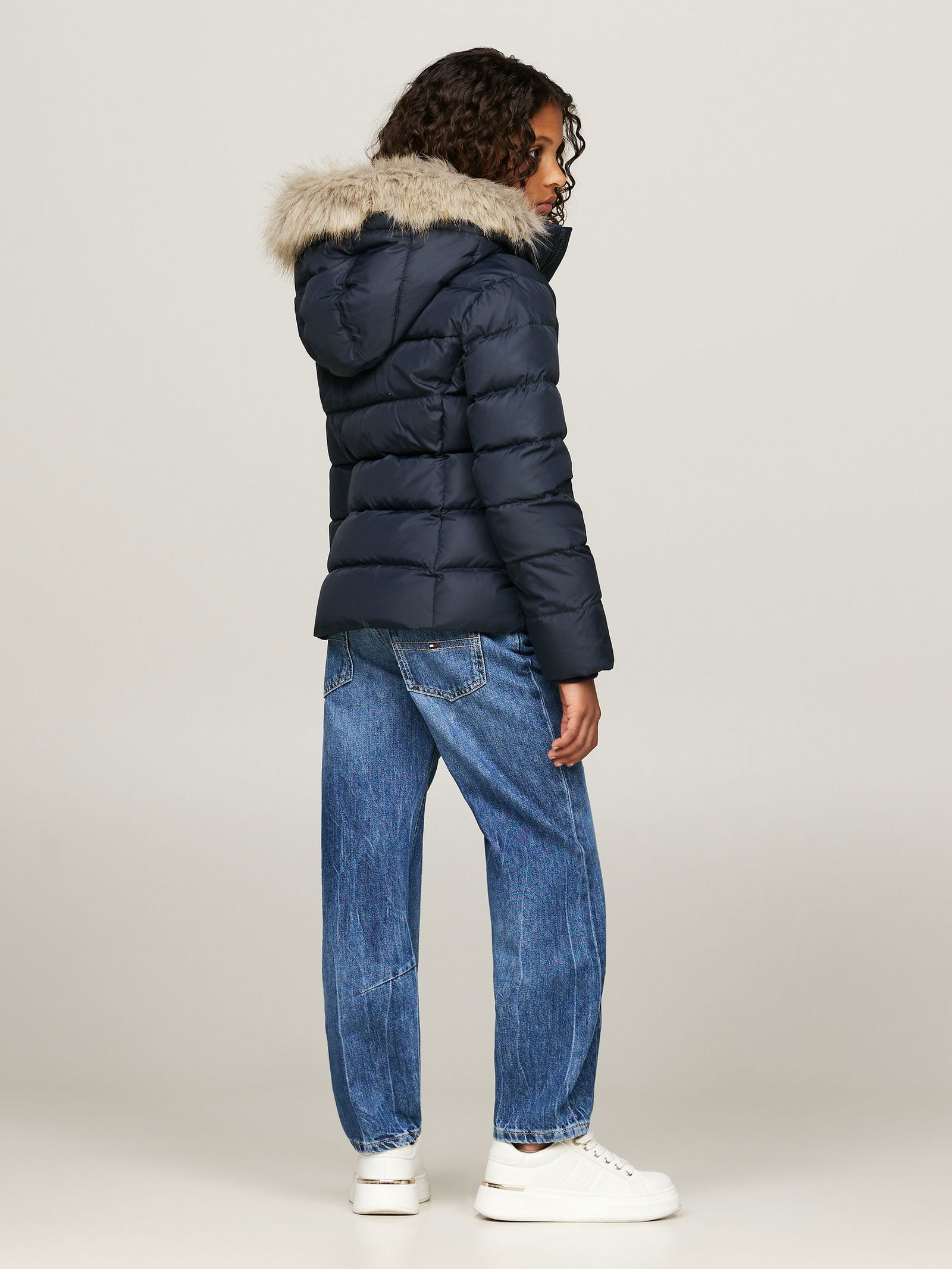Tommy Hilfiger |  ESSENTIAL DOWN FUR HOOD JACKET | 152 | desert sky